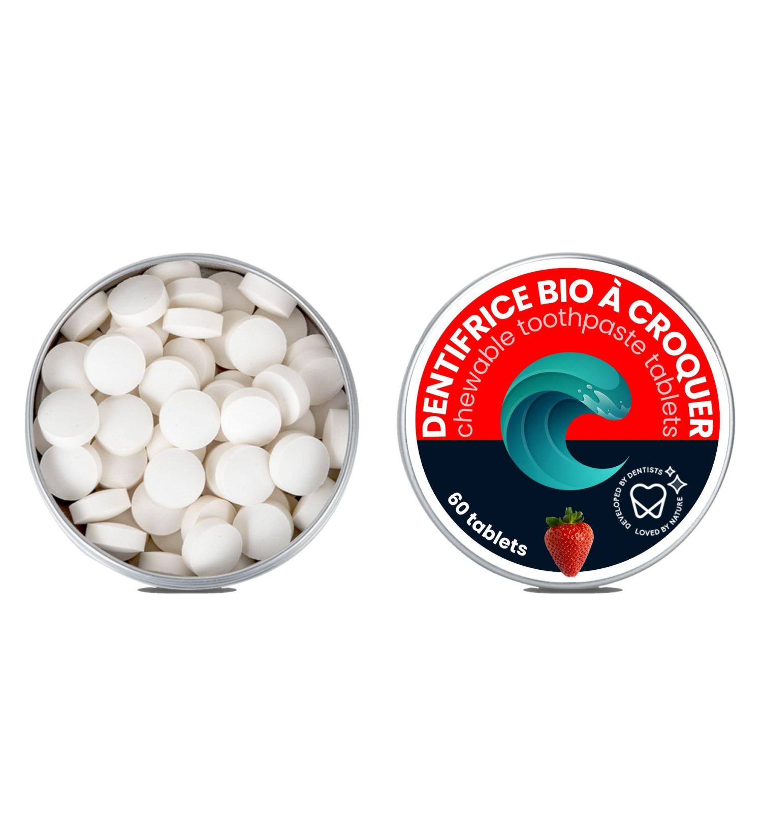 Oceansrespect 60 Toothpaste Tablets - Aluminum Box - Strawberry - Fluoride Free 1 Unit (Pack of 1) - Buy Online on GoSupps.com