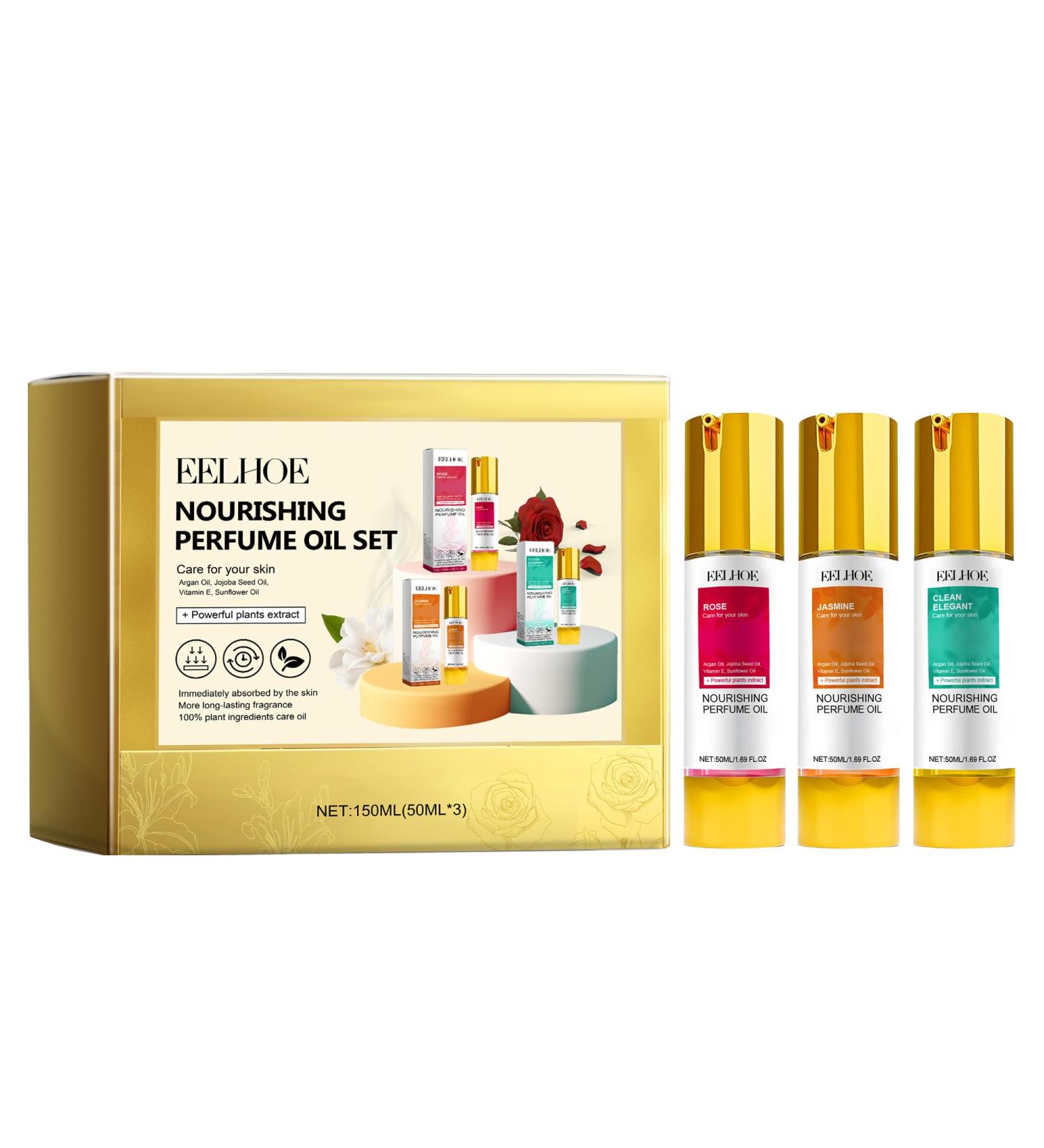 Women's Fresh and Charming Perfume Set -150ml (50ml X 3) 100% Plant Ingredients Lasting Fragrance Suitable for All Occasions - Buy Online on GoSupps.com