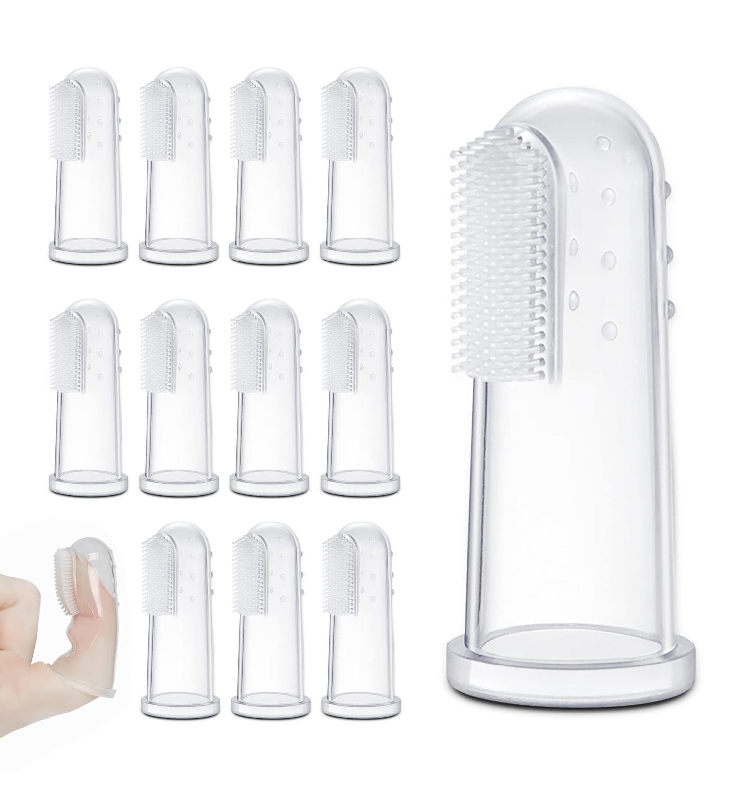12Pcs Dog Finger Toothbrush Transparent Dog Toothbrush Set Cat Dog Silicone Finger Toothbrush Easy Pets Teeth Cleaning Toothbrush for Dogs Cats Dental Care - Buy Online on GoSupps.com
