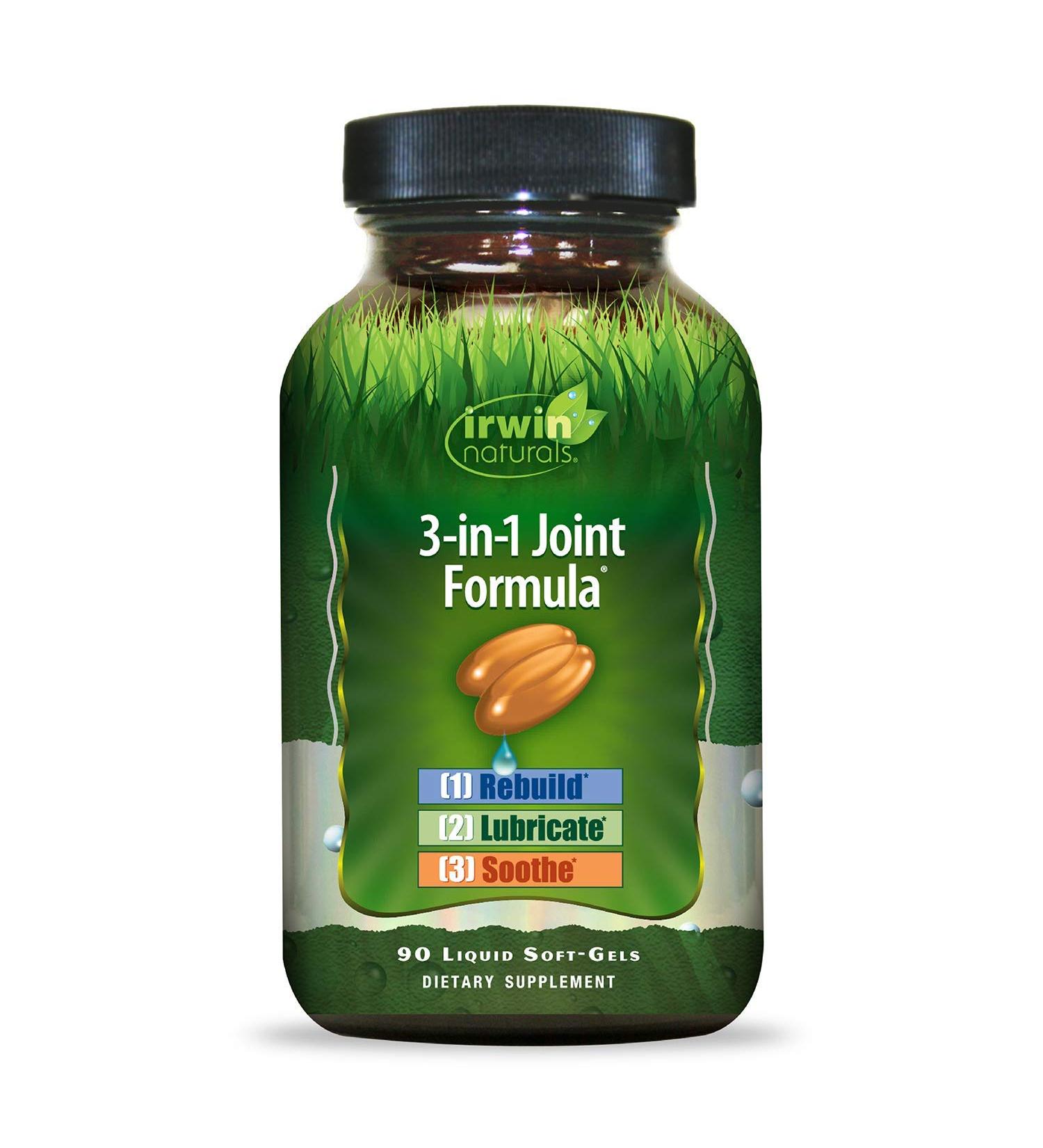 Irwin Naturals 3-in-1 Joint Formula - 90 Liquid Soft-Gels for Joint Support - Buy Online on GoSupps.com