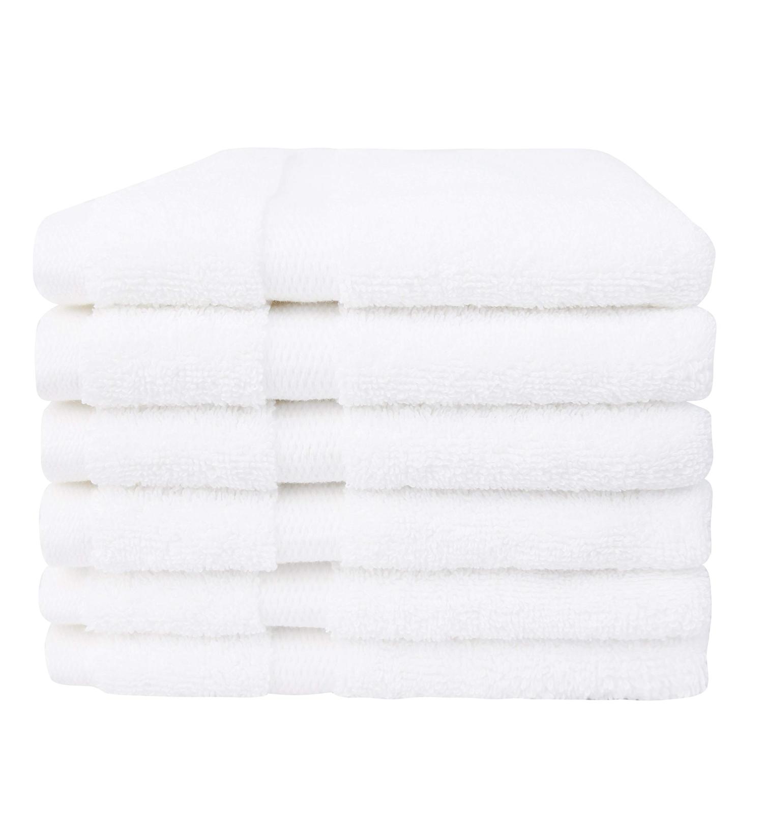 Everplush Classic Hotel Towels 6 Pack White Terry Washcloths - Set of 6 - Buy Online on GoSupps.com