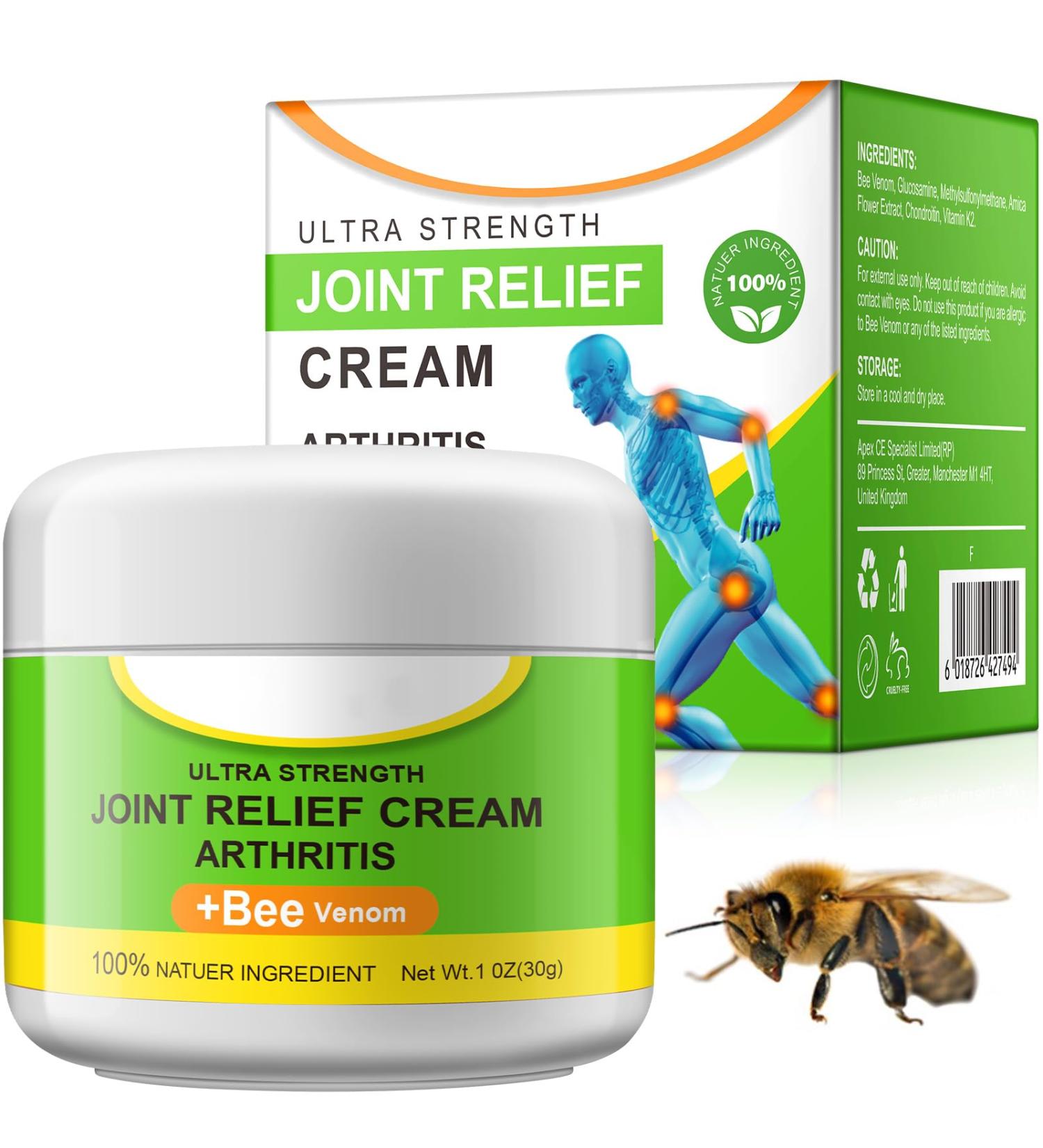 Bee Serb Bee Venom Pain Relief Cream | Soothing Joint Pain & Muscle Discomfort | 30g - Buy Online on GoSupps.com