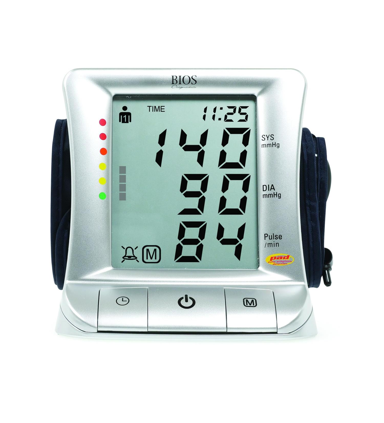 BIOS Diagnostics Premium Blood Pressure Monitor #1 Canadian Blood Pressure Manufacturer* 2 Users 90 memory Detects Irregular Heartbeat Medication Alarm Hypertension Indicator 2 User 99 Memory Jumbo LCD Display - Buy Online on GoSupps.com