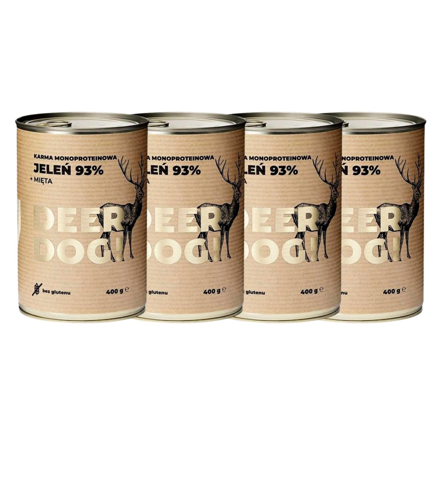 DEER DOG! (1 x 400 g) Meat content 93% Premium canned dog food with venison + mint | Grain-free wet food for dogs | Canned food for dogs - Buy Online on GoSupps.com