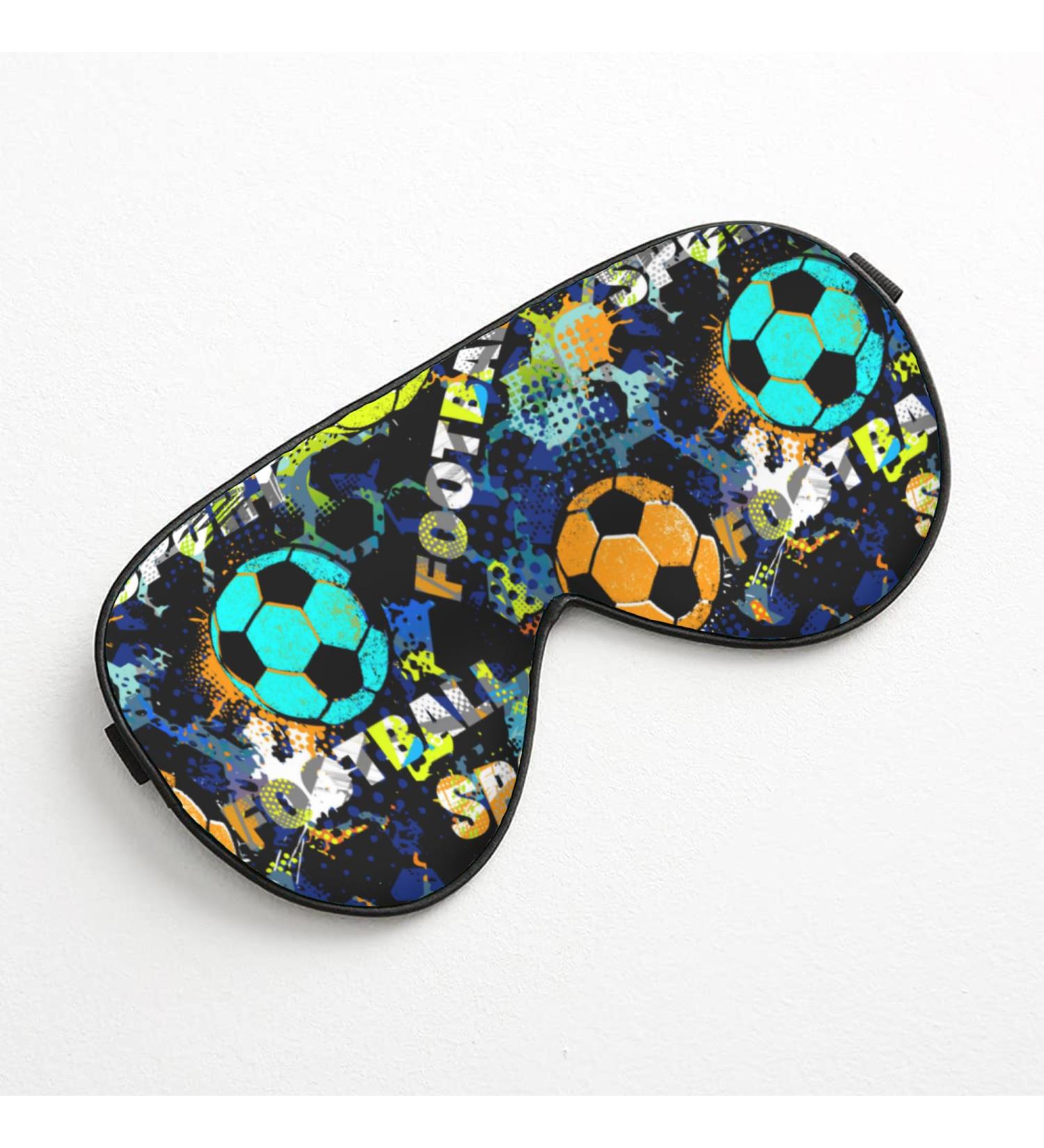 Buy Doodle Colored Football Sport Sleep Eye Mask | Soft Silk Blindfold for Travel & Rest - Buy Online on GoSupps.com
