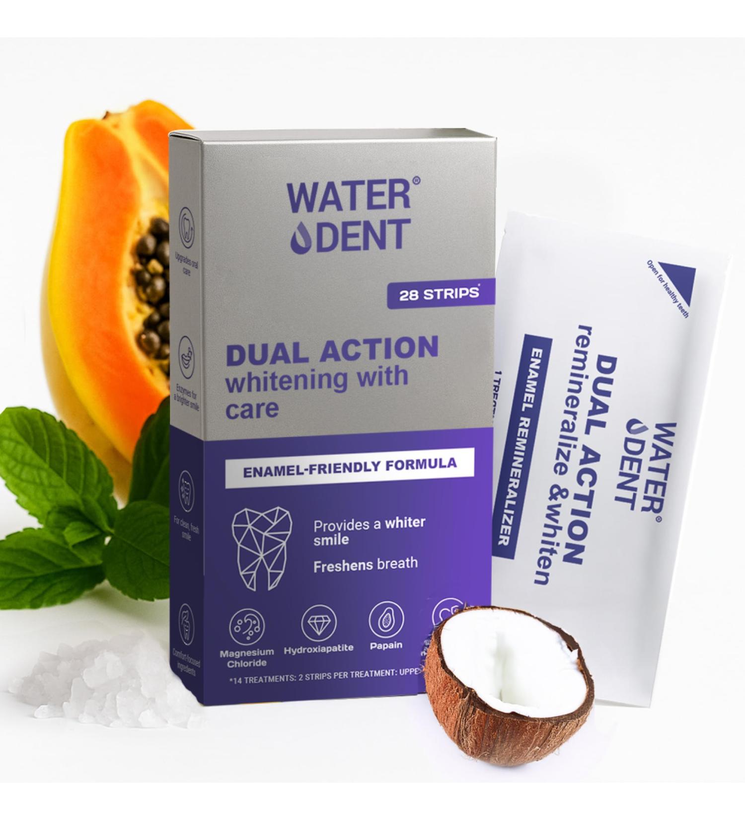 Gentle Whitening & Remineralization Teeth Strips | Helps Your Teeth gets Stronger | 14-Treatment Kit for Sensitive Teeth | Peroxide-Free Formula with Hydroxyapatite Papain & Coconut Oil (28 Strips) - Buy Online on GoSupps.com