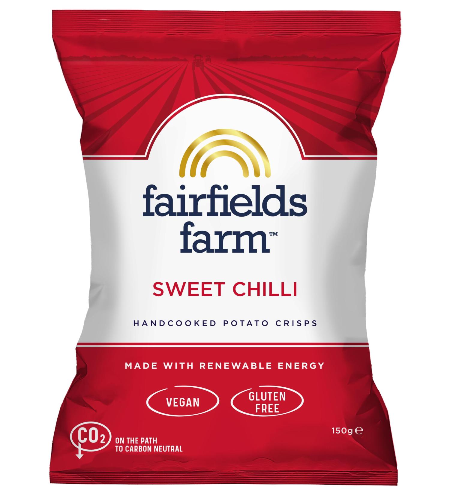 Fairfields Farm Crisps Sweet Chilli Hand Cooked Potato Crisps 150g | Pack of 5