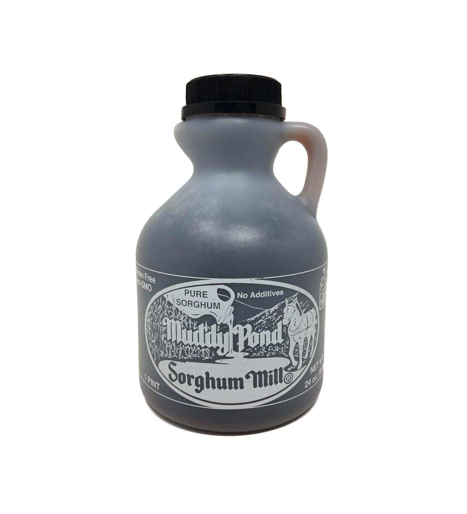 Muddy Pond Pure Sorghum Syrup 16 Fl Oz - 100% Natural Sweetener - 1 Pint Bottle - Buy Online on GoSupps.com
