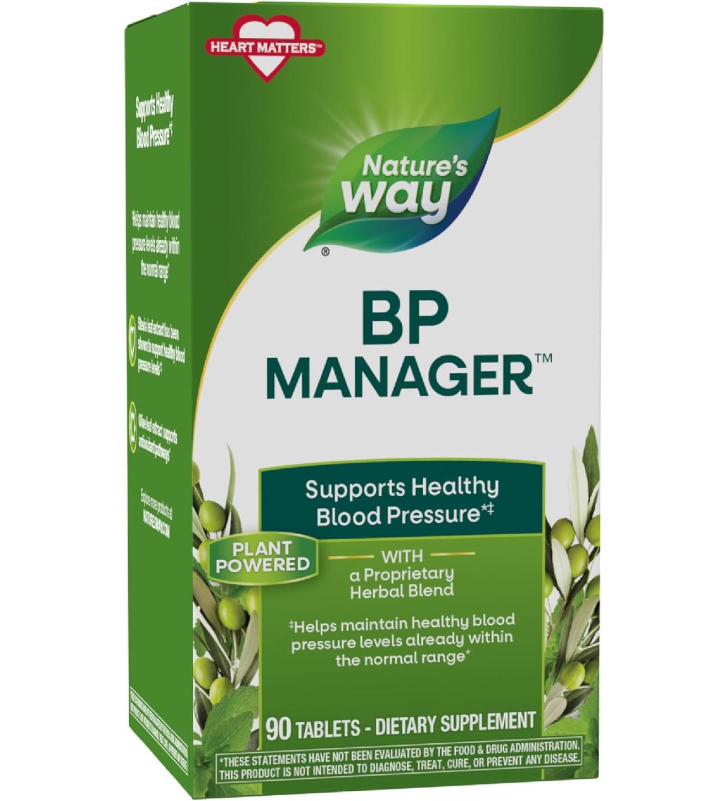 Buy Nature's Way BP Manager | 90 Tablets for Heart & Blood Pressure Support - Buy Online on GoSupps.com