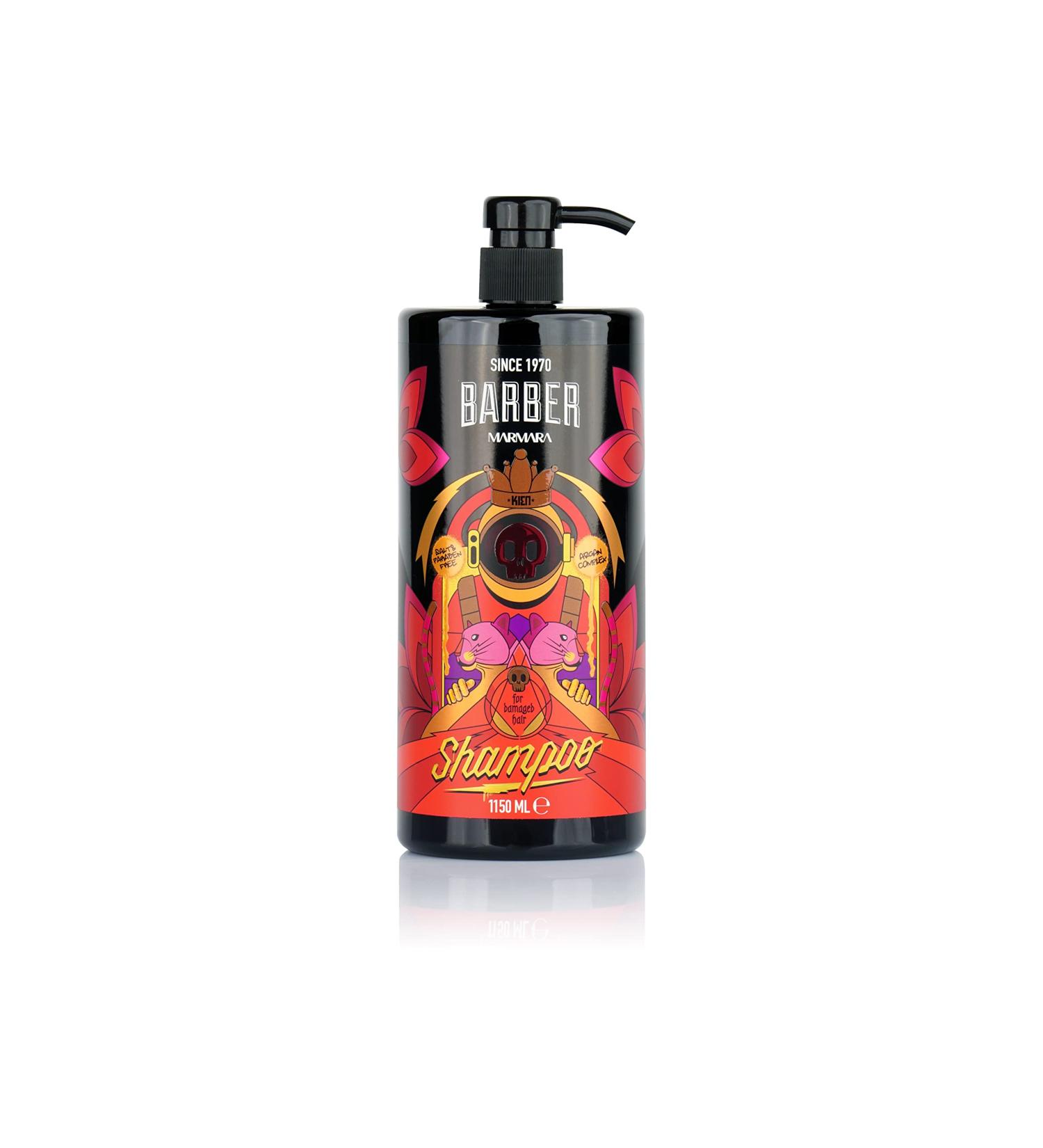 BARBER MARMARA Argan Shampoo for Men 1150ml | Barber Cabinet Men's Shampoo | hairdressing supplies | reduces hair loss | silicone and salt free | for all hair types - Buy Online on GoSupps.com
