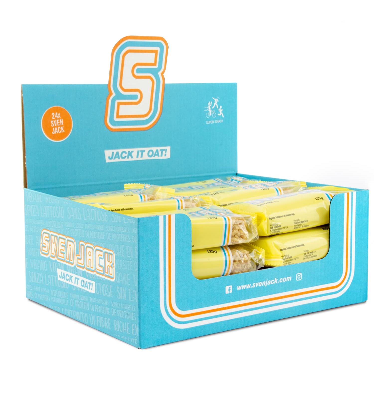 Sven Jack Energy Cake - Banana Flavored Endurance Bar | High Protein Low Sugar Oatmeal Snack | 125g (12 Pack) for Athletes - Buy Online on GoSupps.com