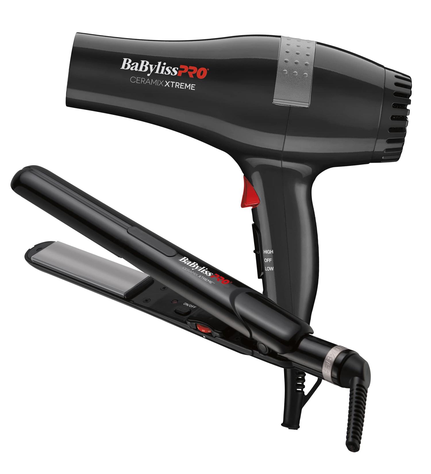 BaBylissPRO Ceramix Xtreme Styling Duo with 1 inch Ceramic Flat iron and Ceramic Hairdryer - Buy Online on GoSupps.com