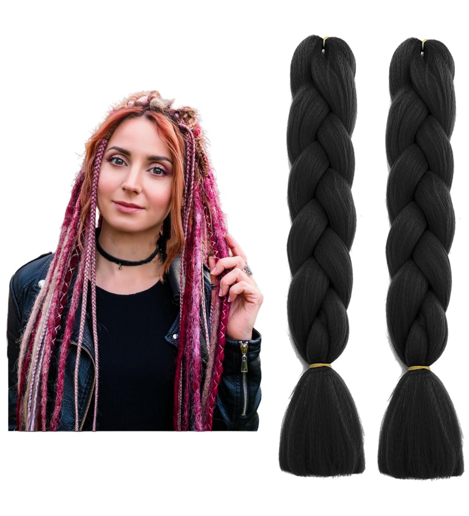 Traziewell Hair Extension Braiding Hair Natural Black Pre Stretched Easy Braid Soft Synthetic Fiber Crochet Braids Hair Extensions for Women 1806 FH001806 L - Buy Online on GoSupps.com