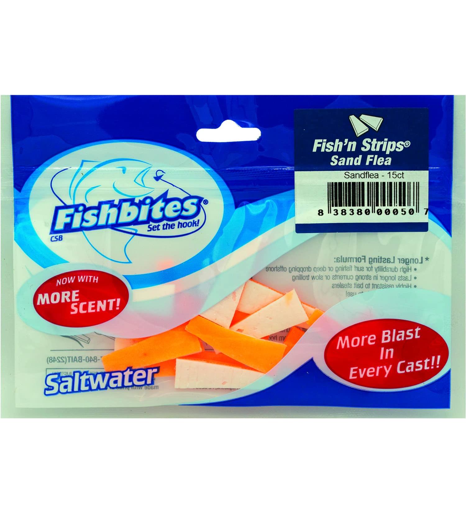 Fishbites Strips Sandflea - Ll Fishing-Equipment Orange/White