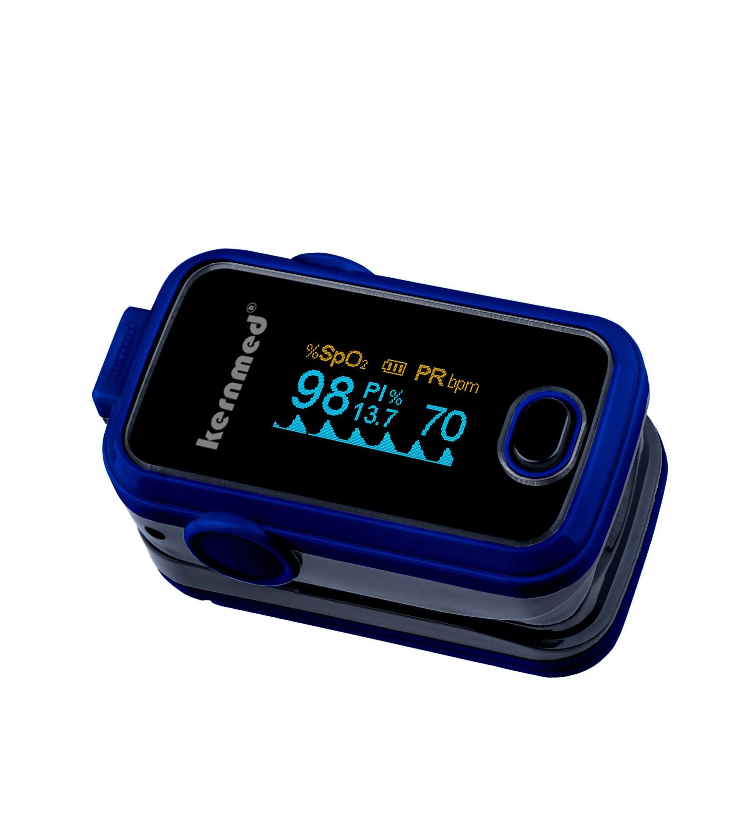 Kernmed Pulse Oximeter A310 - Blue | Alarm Pulse Tone Perfusion Index & Accessories | Fast International Shipping - Buy Online on GoSupps.com