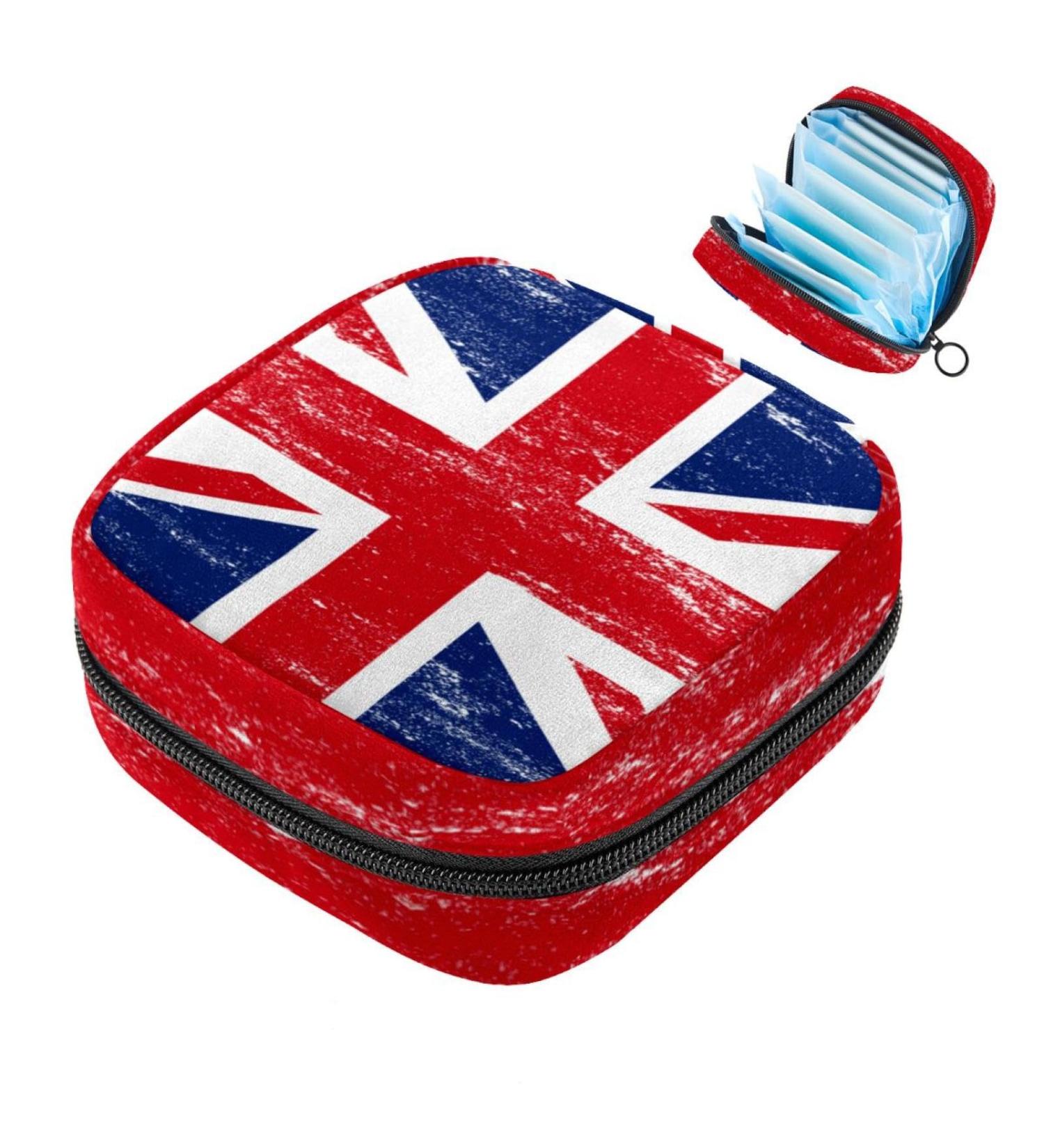 Buy UK British Union Jack Women's Binding Pocket | Large Menstrual Cup Bag with Zipper & Period Inserts Multi-Colored for Girls & Women - Buy Online on GoSupps.com