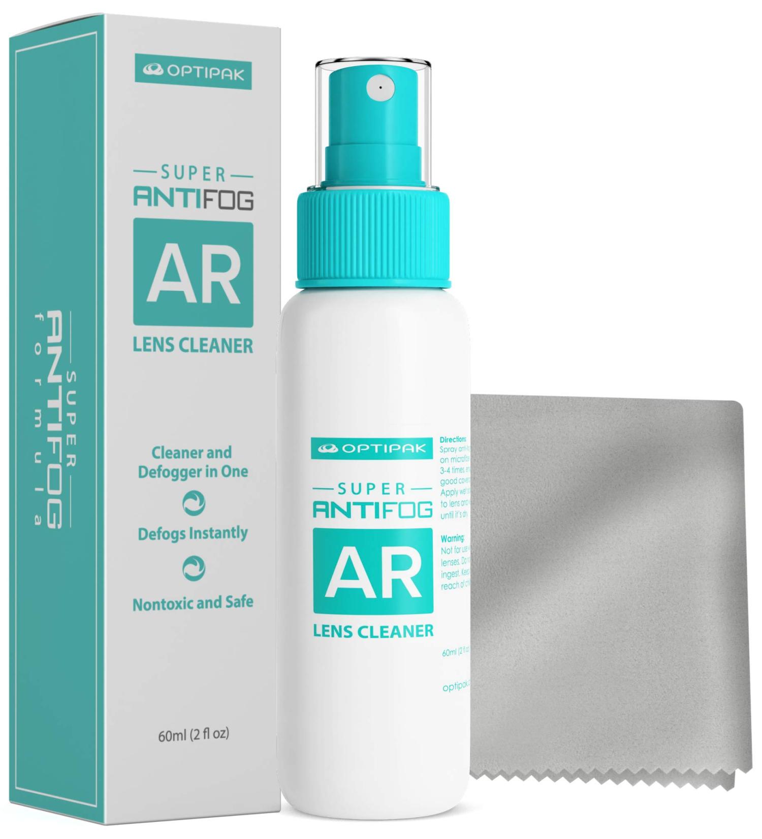 OPTIPAK Anti Fog Spray for Glasses - Defogger Cleaner with Microfiber Cloth | 60ml/2oz - Buy Online on GoSupps.com