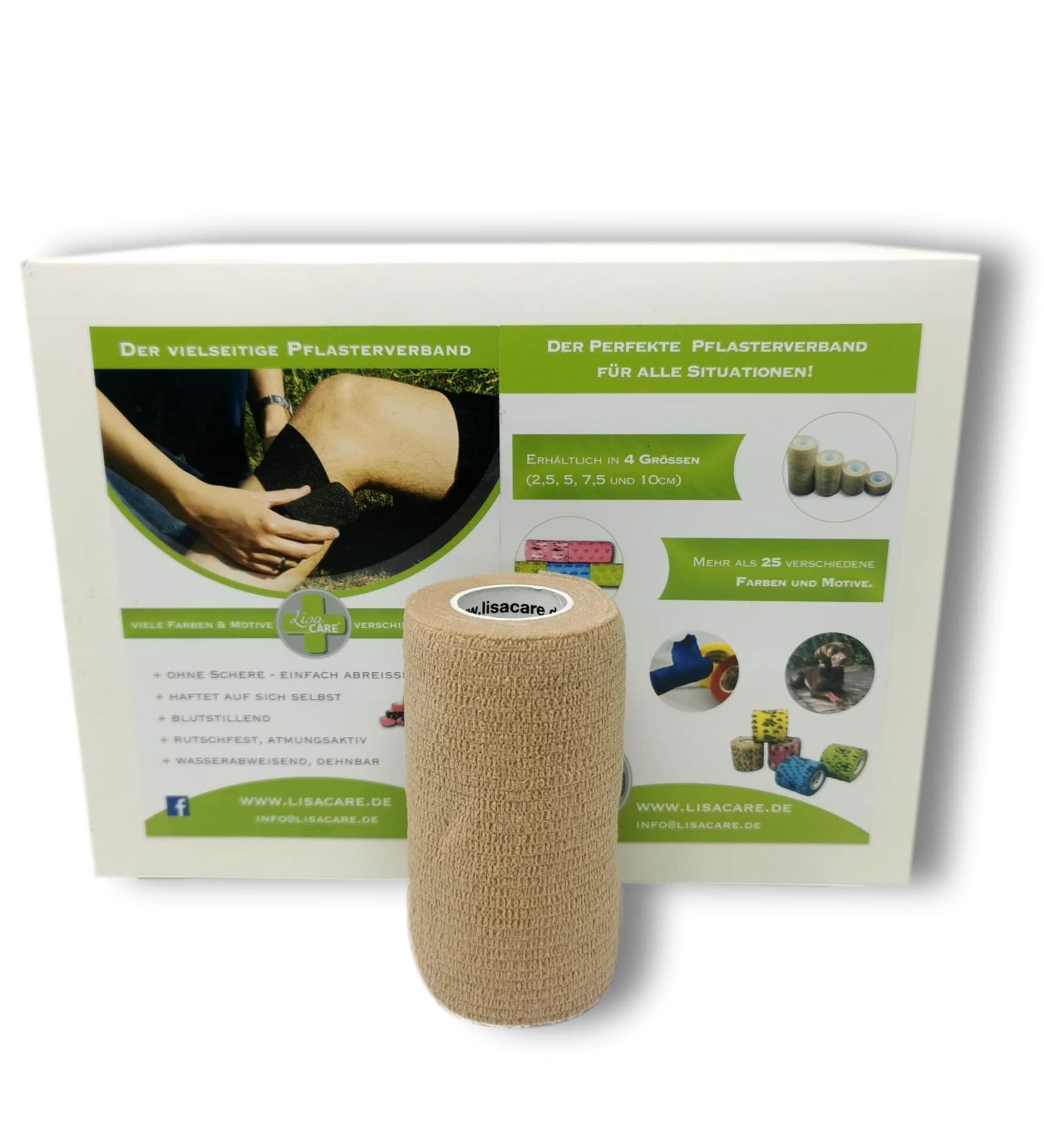 LisaCare Set of 12 Self-Adhesive Fixation Bandages - 10 cm Beige - Ideal for Dogs Horses & Cats - Durable Animal Adhesive Bandages - Buy Online on GoSupps.com