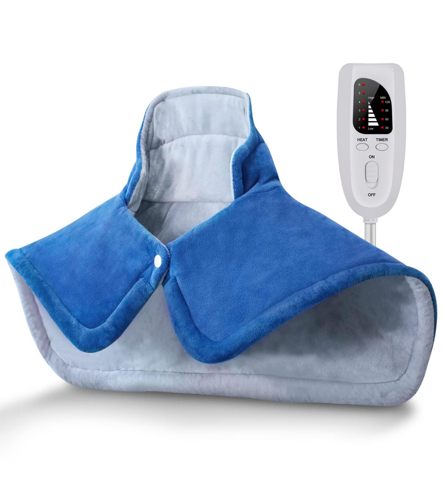 DESUNIC Weighted Heating Pad for Neck and Shoulder Pain Relief - 6 Heat Settings, Auto-Off Timers - Ideal Gift for Mom, Dad, Women, Men - Birthday Gift - Buy Online on GoSupps.com