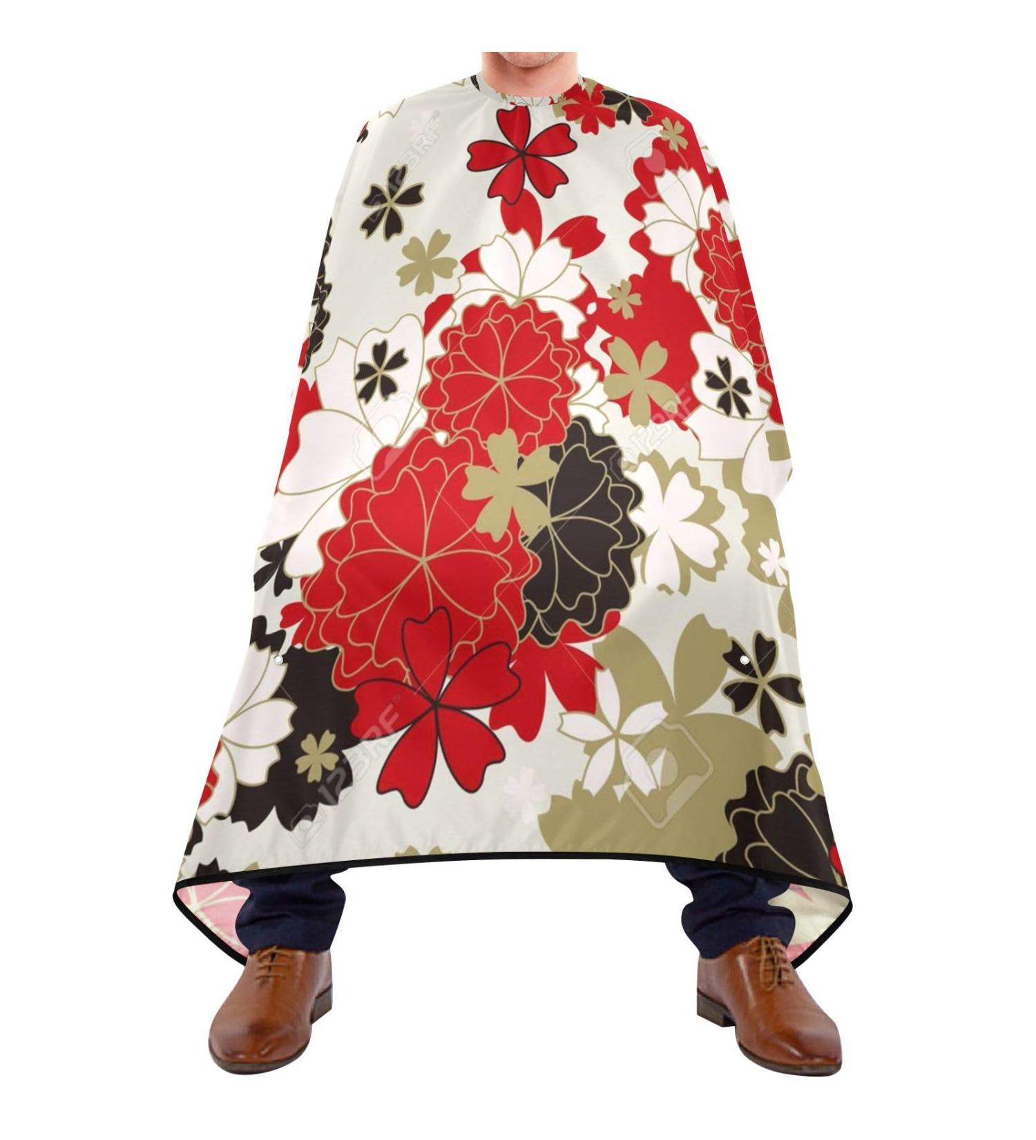 Buy Waterproof Barber Cape - Japanese Sakura & Cheetah Haircut Bib for Men & Women | Unisex Hair Cutting Cape - Buy Online on GoSupps.com