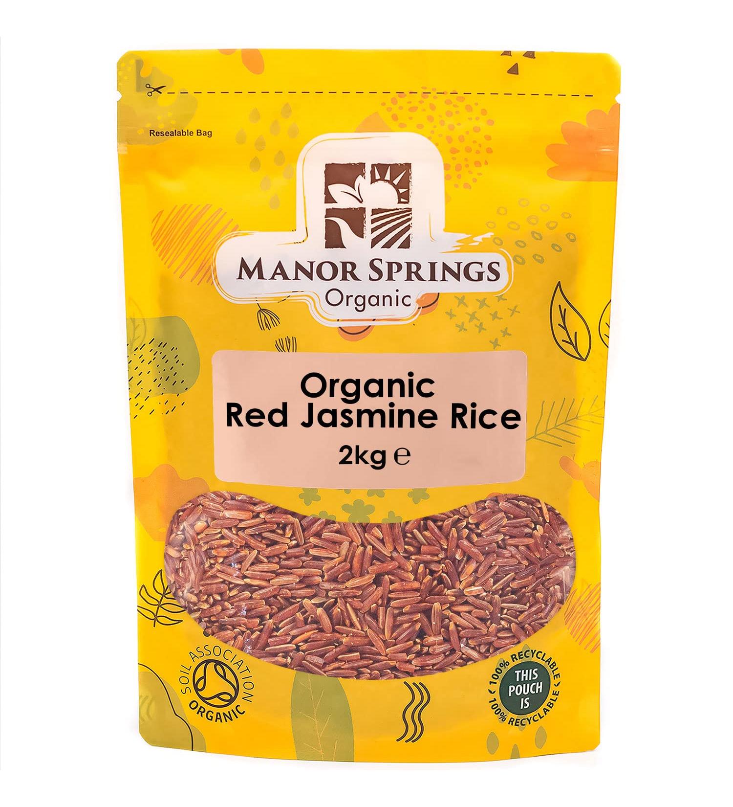 Manor Springs Organic Red Jasmine Rice 2kg: Premium Quality, Certified Organic - Buy Online on GoSupps.com