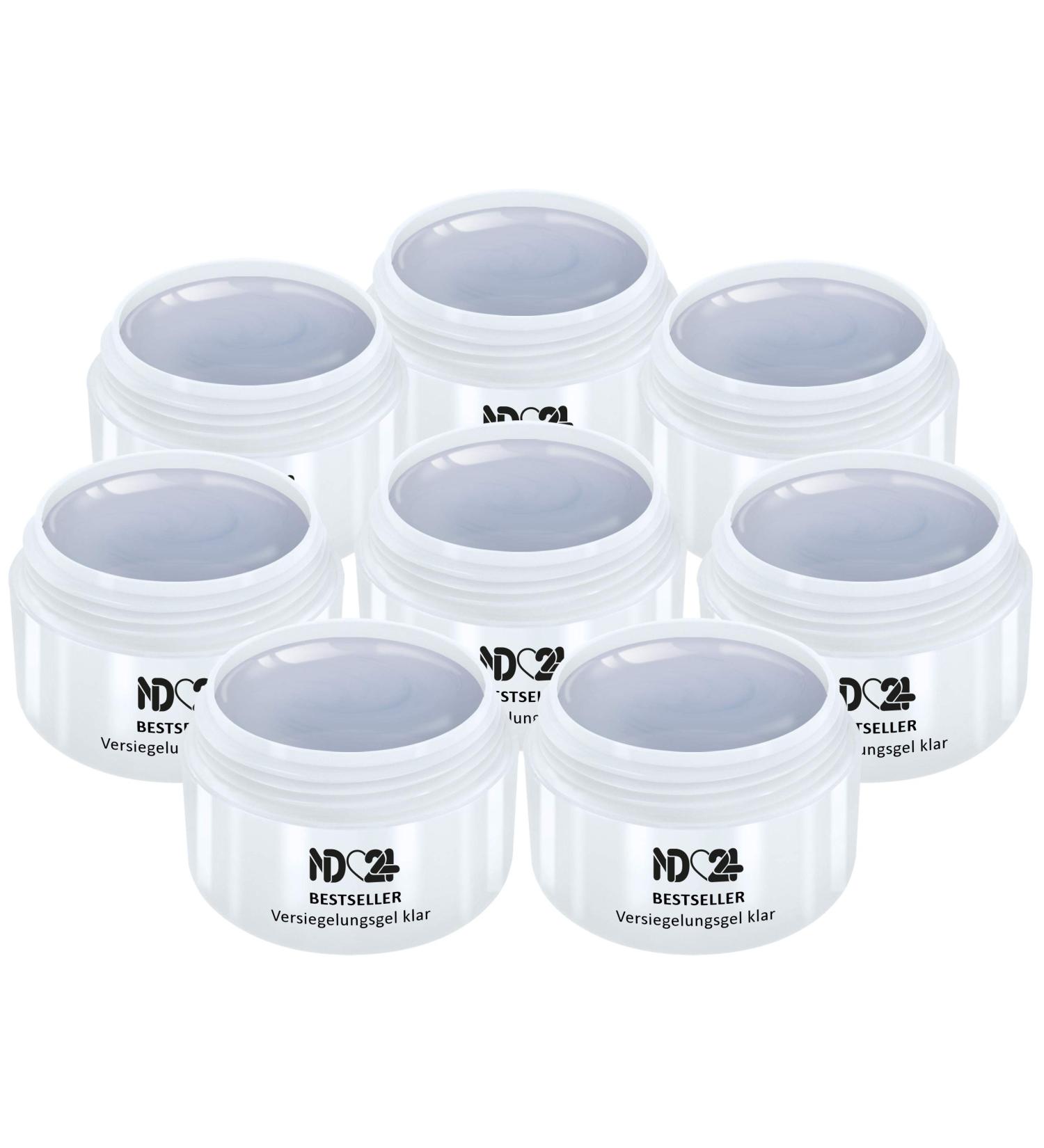 Finish Sealer Gel Medium Viscosity High Gloss - UV Nail Gel - Made in Germany (8 x 30ml)