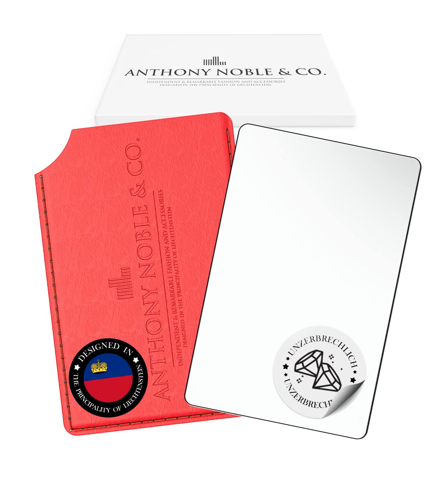 Anthony Noble & Co. Elegant Pocket Mirror - Compact Credit Card Format Polished Metal Designer Cover - Buy Online on GoSupps.com