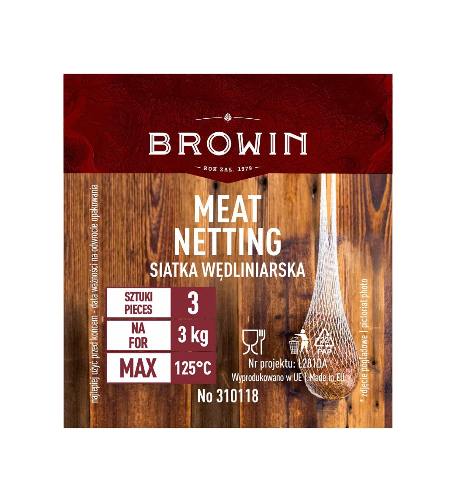 Browin 31 310118 Smoking Net - 3 Pieces for Smoking Scalding Drying & Maturing Meat Cotton Up to 125 C - Ideal for International Shipping - Buy Online on GoSupps.com