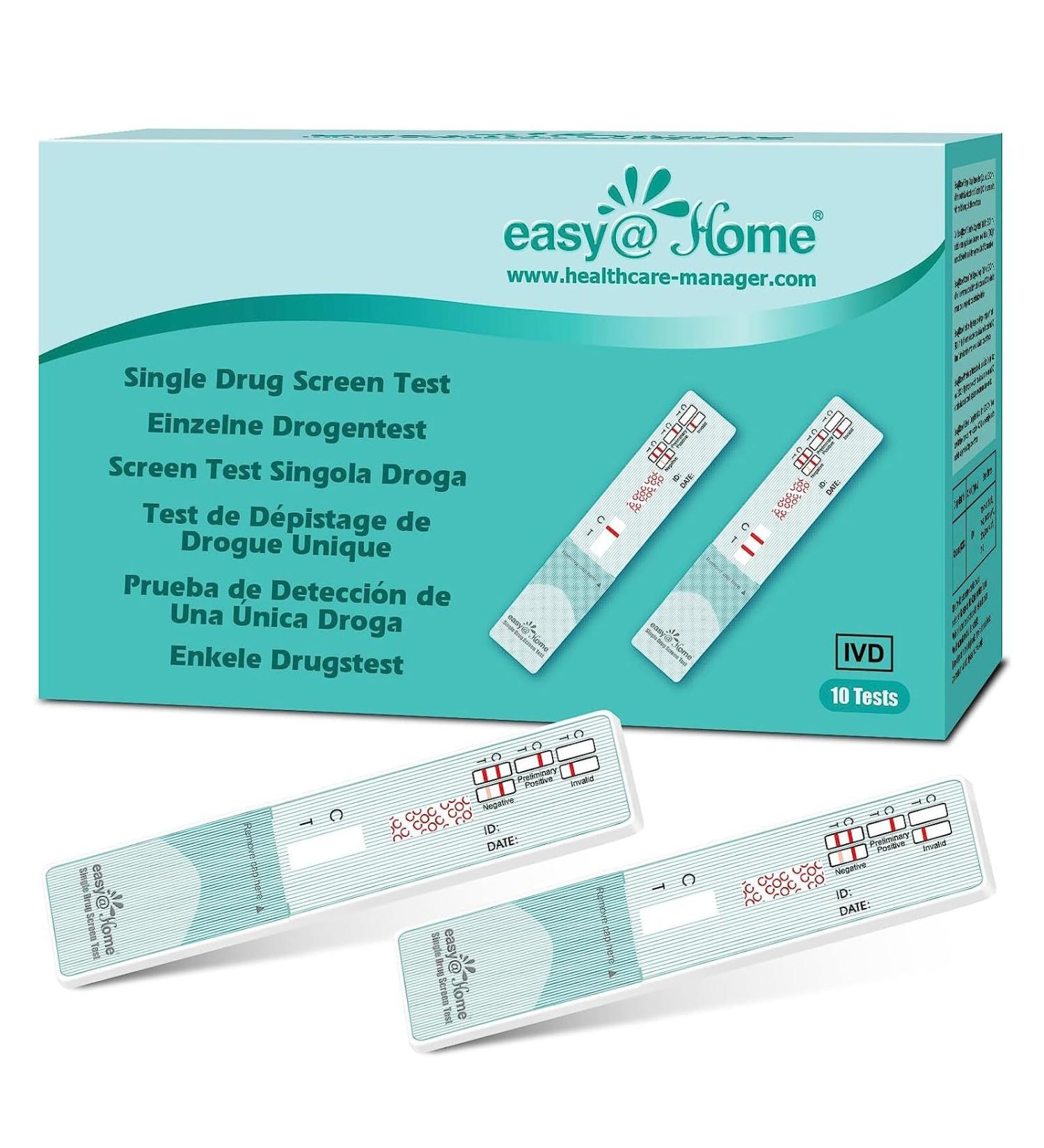 10-Pack Easy Home Cocaine Urine Drug Test Strips - High Sensitivity 300 ng/ml Quick & Accurate Results - Buy Online on GoSupps.com