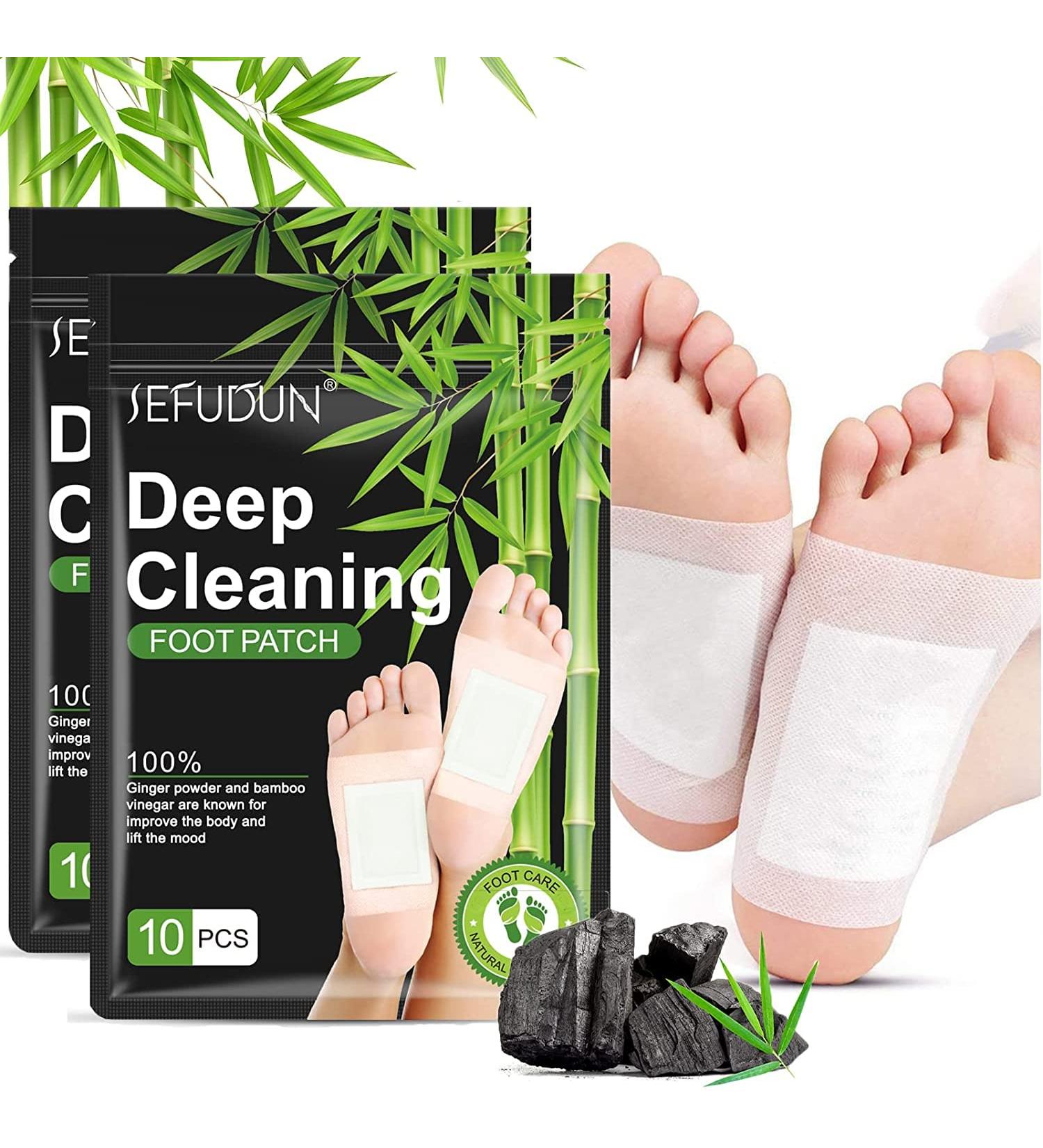 Detox Foot Pads 20PCs | Stress Relief & Deep Sleep | Natural Bamboo Ginger Detoxification - Buy Online on GoSupps.com
