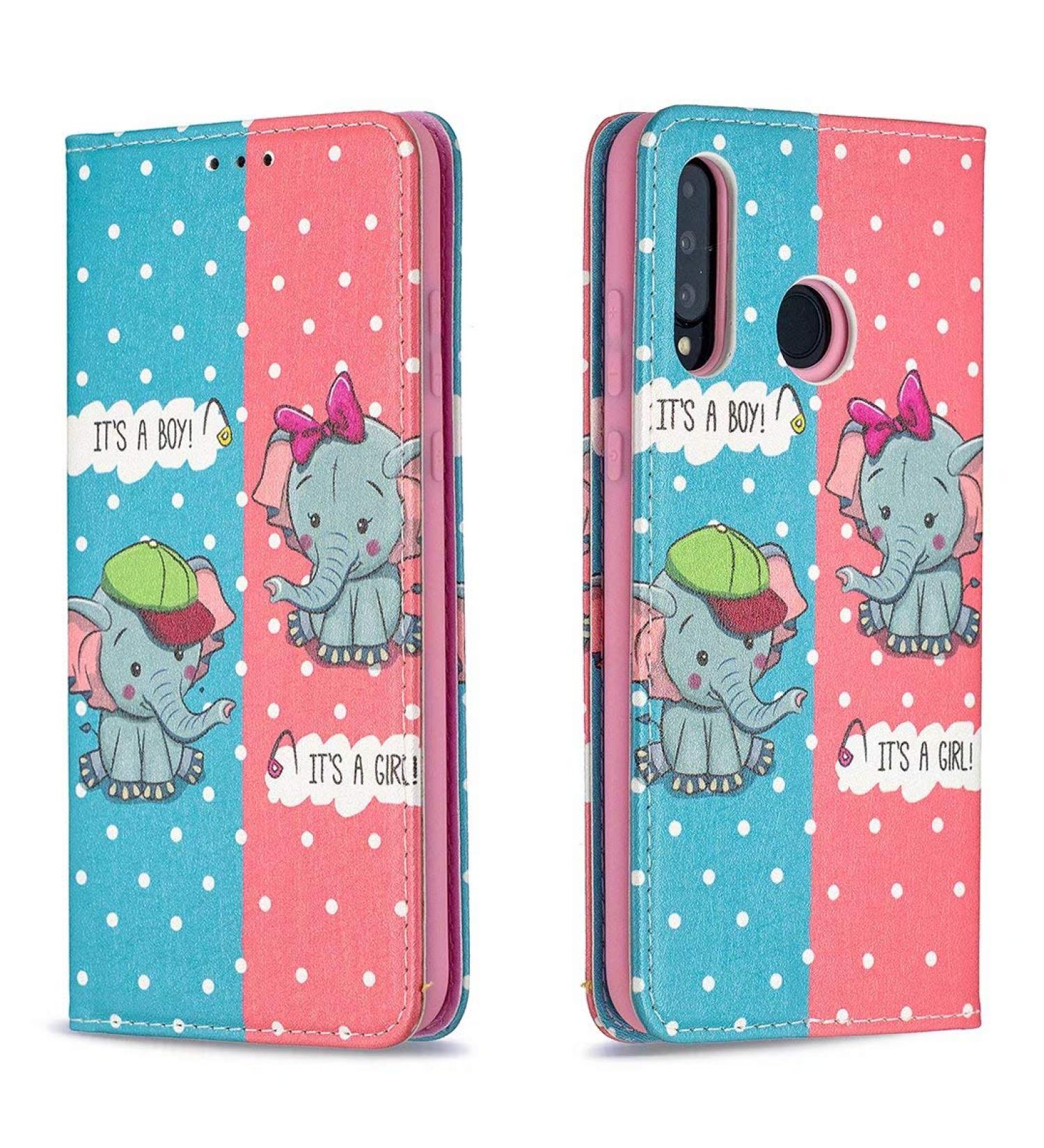 Miagon Wallet Folio Flip PU Leather Case for Huawei P30 Lite Creative Painted Design Full-Body Protective Cover Card Holder Kickstand Magnetic Elephant Huawei P30 Lite Elephant - Buy Online on GoSupps.com