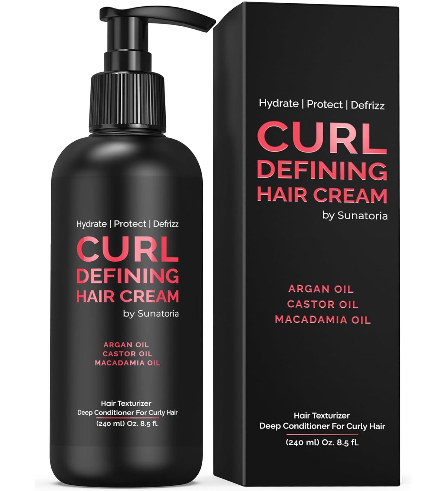 Curl Defining Cream for Wavy Hair Texturizer for Dry Wave & Curly Hair Moisturize with Macadamia & Argan Oil Best Frizz Control Curly Hair Products - 8.5 Fl Oz - Buy Online on GoSupps.com