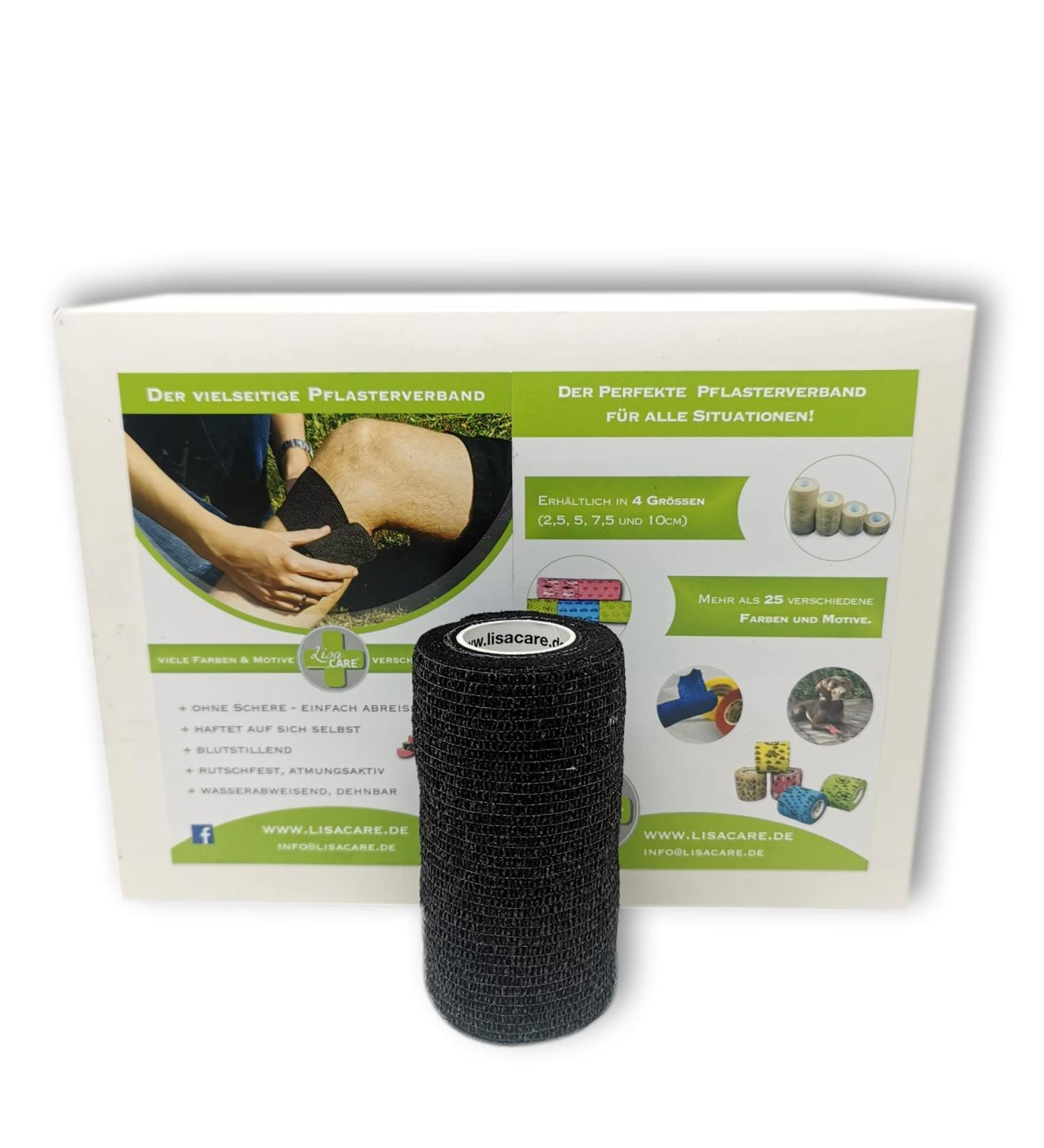 Lisacare 12-Set 10cm Wide Cohesive Black Bandage - Ideal for Sports Football and Shin Guards - Enhance Performance - Buy Online on GoSupps.com