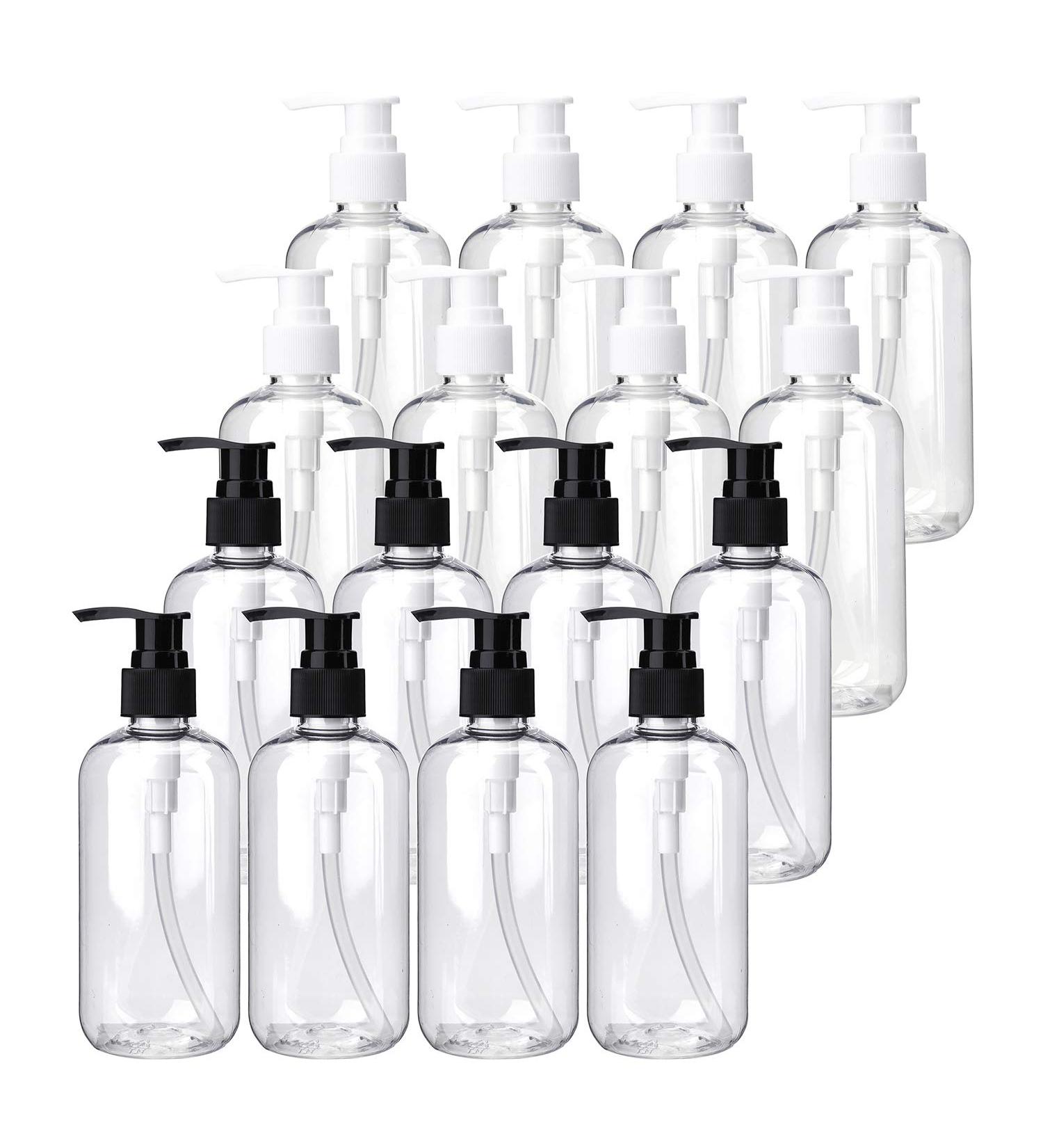 Bekith 16 Pack 8oz Empty Lotion Bottles with Pumps - Clear Plastic Containers for Hand Soap, Body Wash, and Creams - Buy Online on GoSupps.com