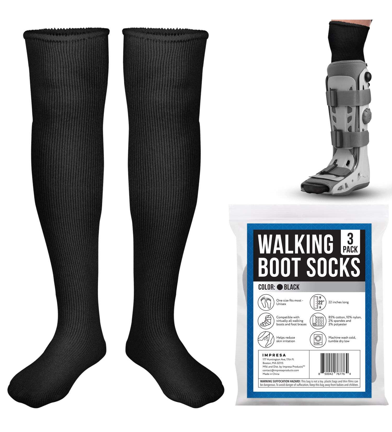 3 Pack Impresa Replacement Sock Liner for Aircast Compression Walking Boot - Breathable Orthopedic Socks for Cast Boot - Women and Men - One Size Fits Most - Buy Online on GoSupps.com