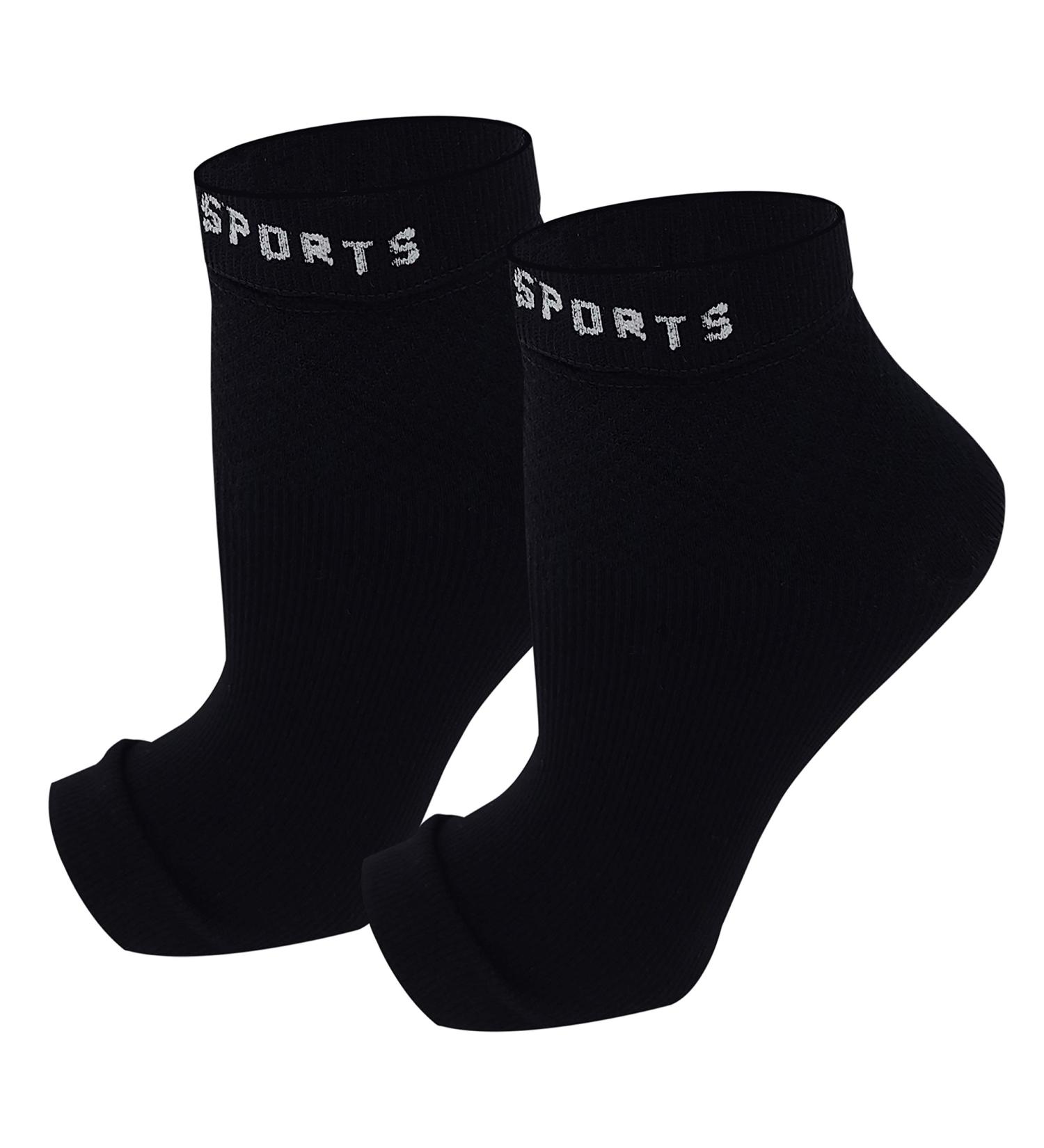 Buy 2 Pairs Plantar Fasciitis Pain Relief & Neuropathy Compression Socks - Ankle Support for Men & Women (Black - Buy Online on GoSupps.com
