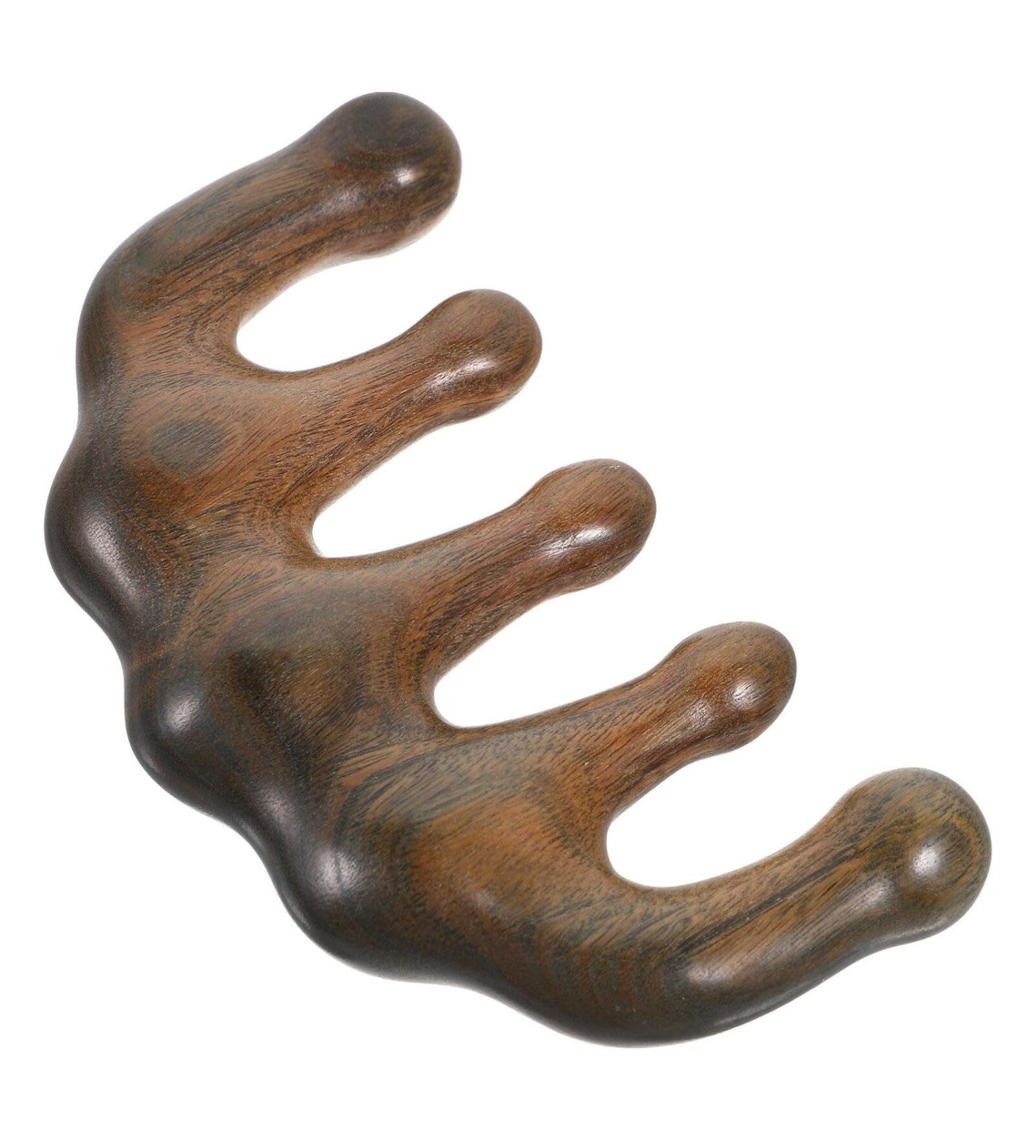 Baluue Wooden Scalp Massage Comb - Antistatic Chinese Style Wide-Tooth Hair Growth Comb for Women - Buy Online on GoSupps.com