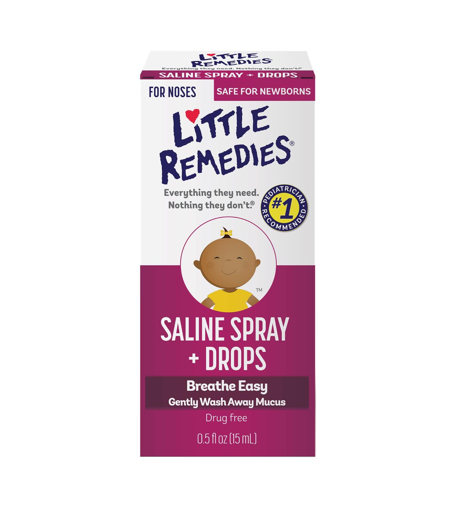 Little Remedies Saline Spray/Drops 0.5oz - Gentle Mucus Relief for Easy Breathing | Newborn Safe | Pack of 1 - Buy Online on GoSupps.com