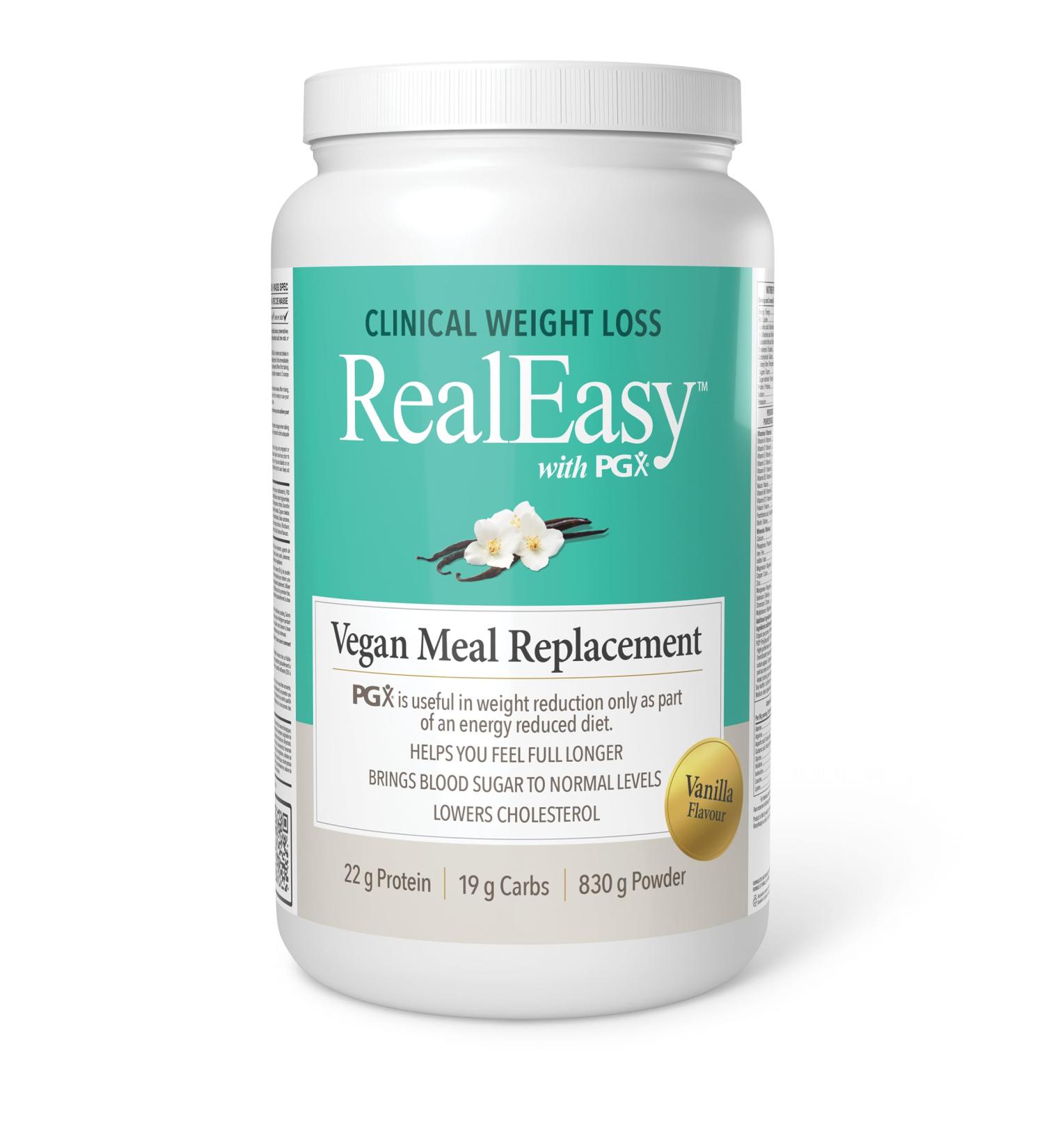 RealEasy with PGX Vegan Protein Meal Replacement Shake Vanilla Flavour 830g Helps you Feel Full Longer. 22g Protein per Serving - Buy Online on GoSupps.com