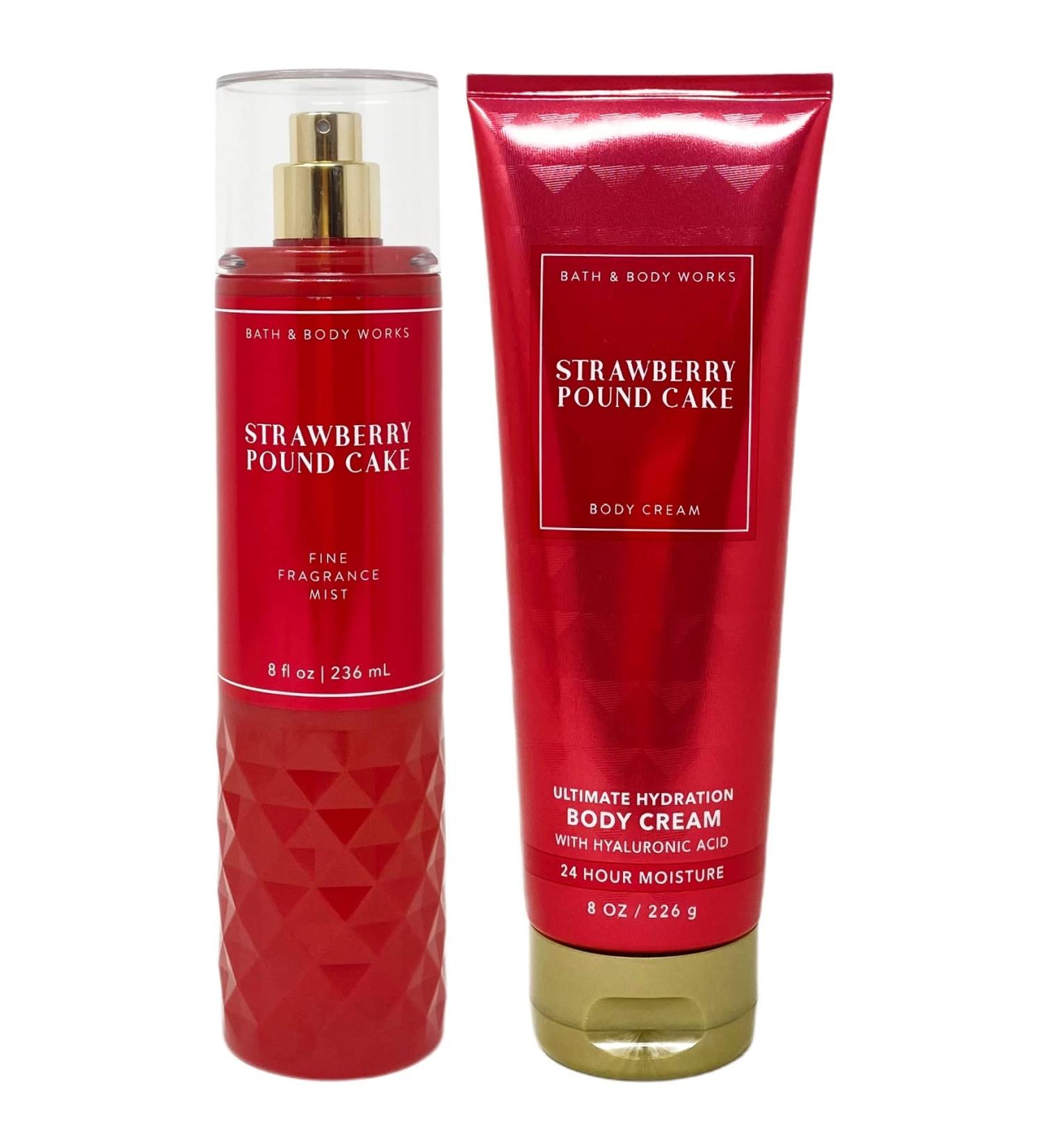Bath and Body Works Strawberry Pound Cake Gift Set 2021 - Fine Fragrance Mist & Body Cream - Buy Online on GoSupps.com