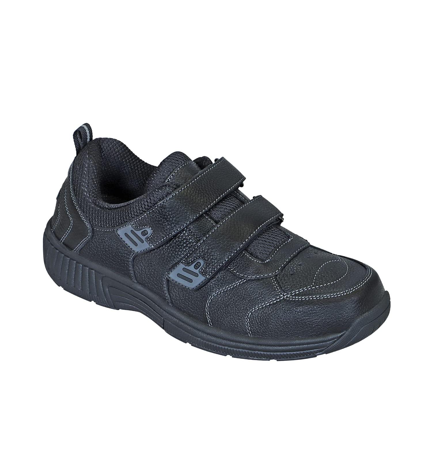 Orthofeet Men's Arch Support Sneakers Alamo 9.5 Wide Black | Two-Strap System - Buy Online on GoSupps.com