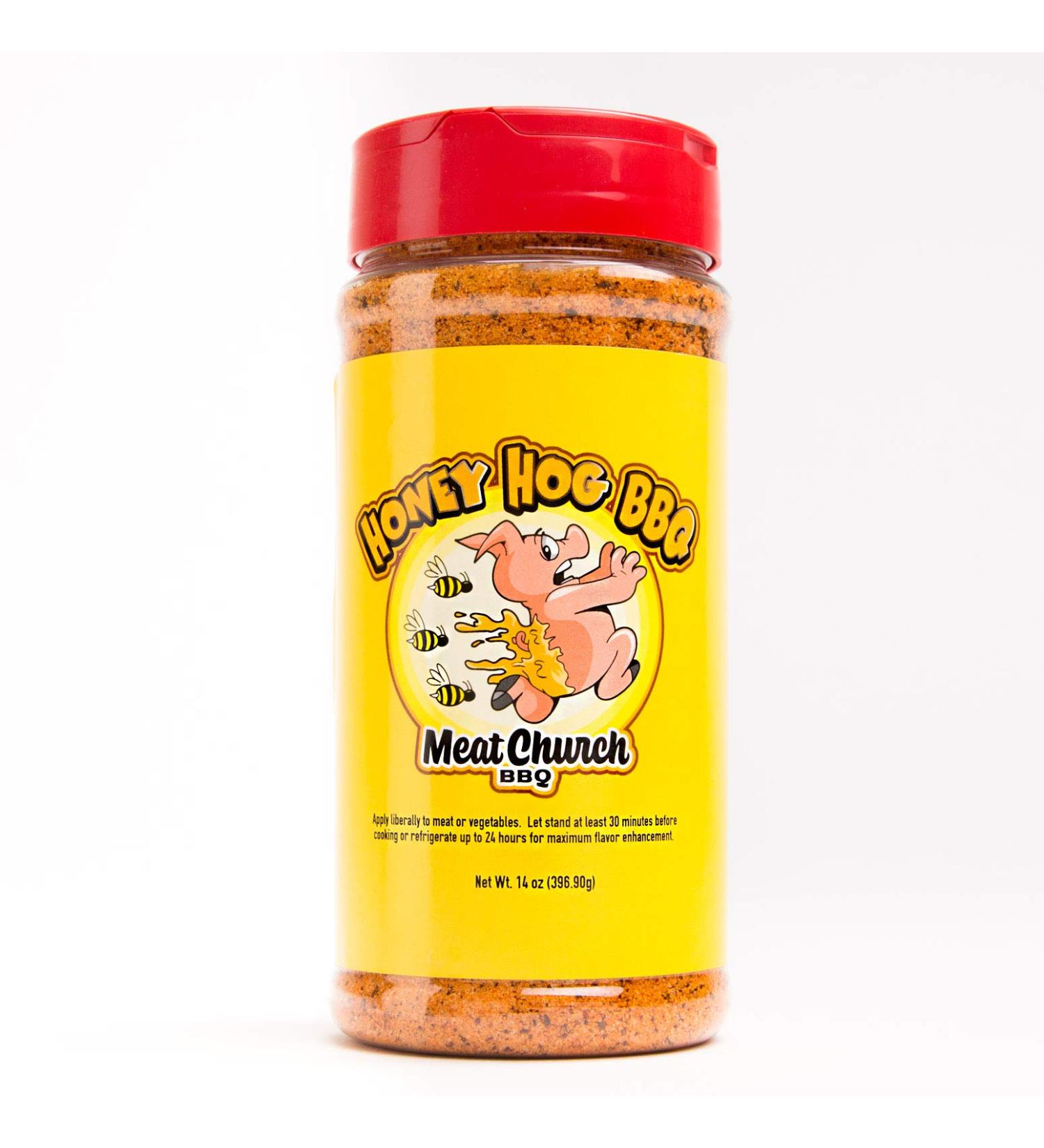 Meat Church Honey Hog BBQ Rub and Seasoning for Meat and Vegetables, Gluten Free, 14 Ounces