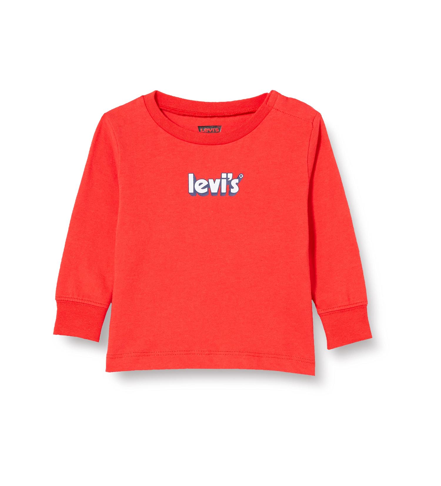 Levi's Kids Long Sleeve Cozy Tee Shirt - Baby Boys 3 Months - Tomato Red - Buy Online on GoSupps.com