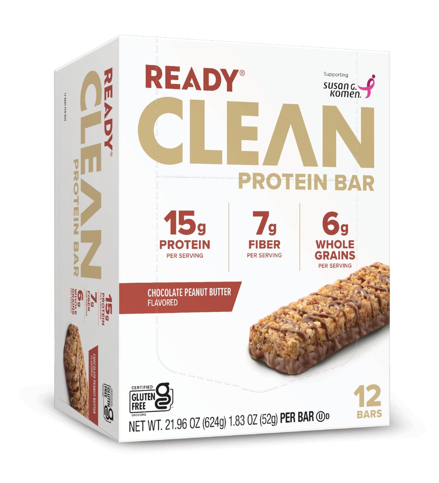 Ready Protein Bars High-Protein Snack with 15g Whey Protein With Flaxseeds and Omega-3s for Sustained Energy Supports Lean Muscle and Recovery Chocolate Peanut Butter 12CT Chocolate Peanut Butter 12 Count (Pack of 1) - Buy Online on GoSupps.com