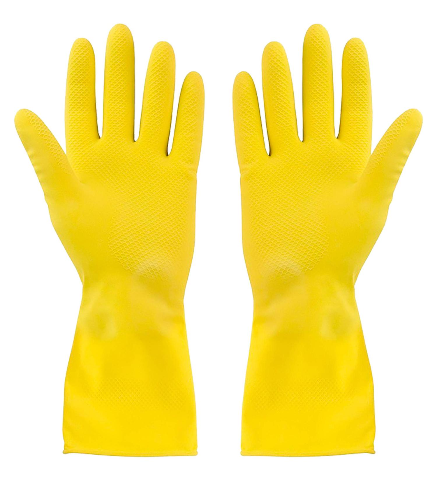 SteadMax Yellow Cleaning Dish Gloves Set - 3 Pairs Large Kitchen Latex Gloves - Buy Online on GoSupps.com