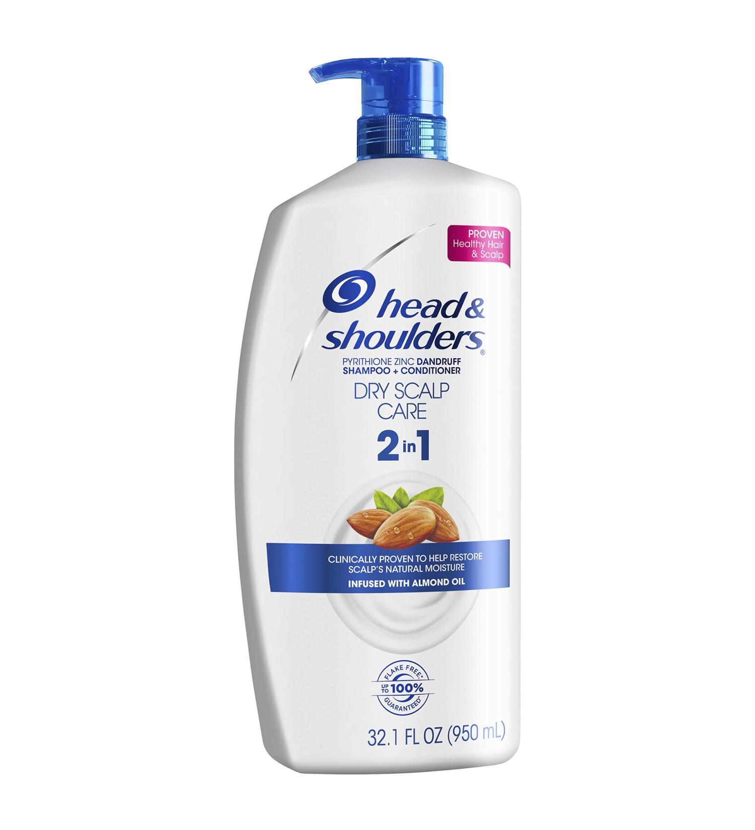Head and Shoulders Dry Scalp Care with Almond Oil 2-in-1 Anti-Dandruff Shampoo + Conditioner 32.1 fl oz - Paraben Free - Buy Online on GoSupps.com