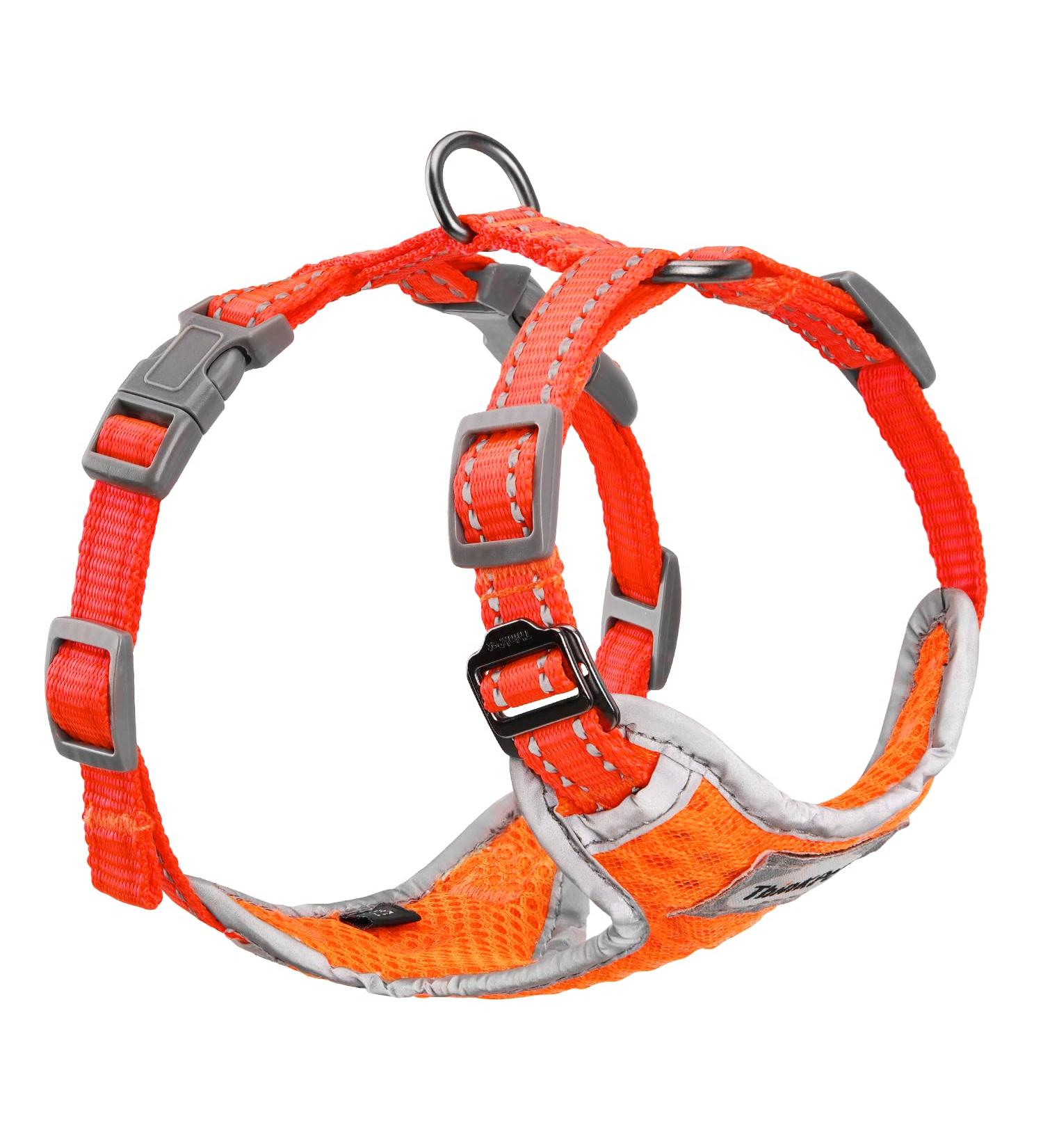 Thinkpet No-Pull Dog Harness Leash Set - Breathable Adjustable Reflective Safety Harness for Small Medium Large Dogs - Orange - Buy Online on GoSupps.com