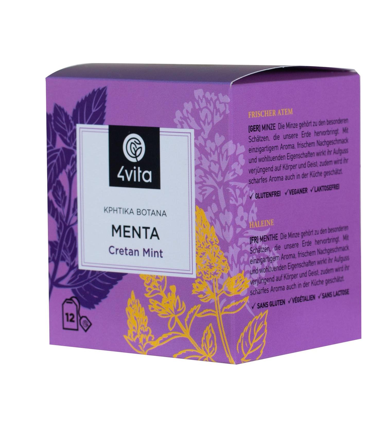 Greek Herbal Tea Mint by 4Vita 12(sachets) - Buy Online on GoSupps.com