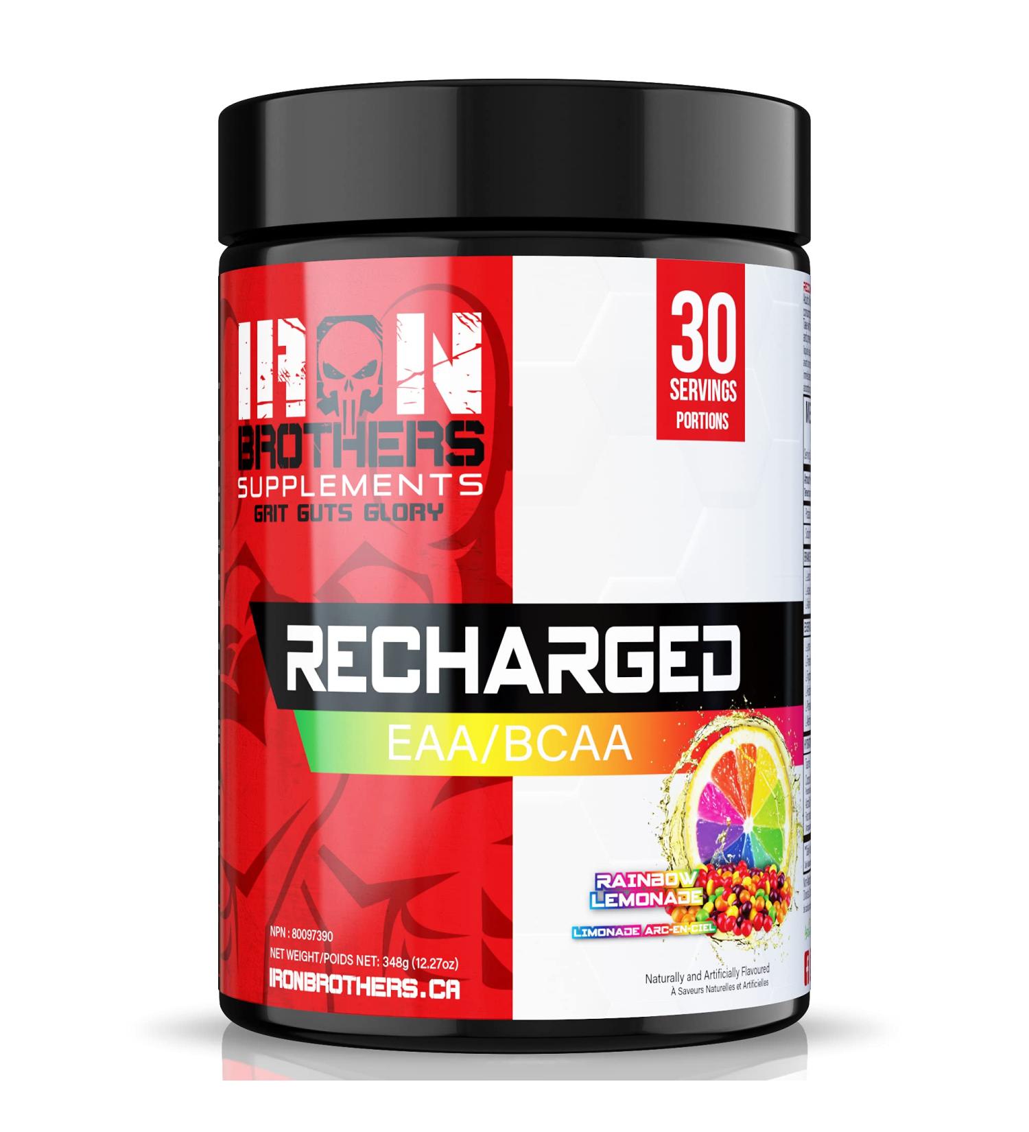 Recharged BCAA/EAA Electrolyte Powder | Rainbow Lemonade Amino Acids Supplement for Muscle Recovery | L-Leucine L-Isoleucine Electrolytes & AstraGin - Post-Workout Energy Drink | 30 Serves - Buy Online on GoSupps.com