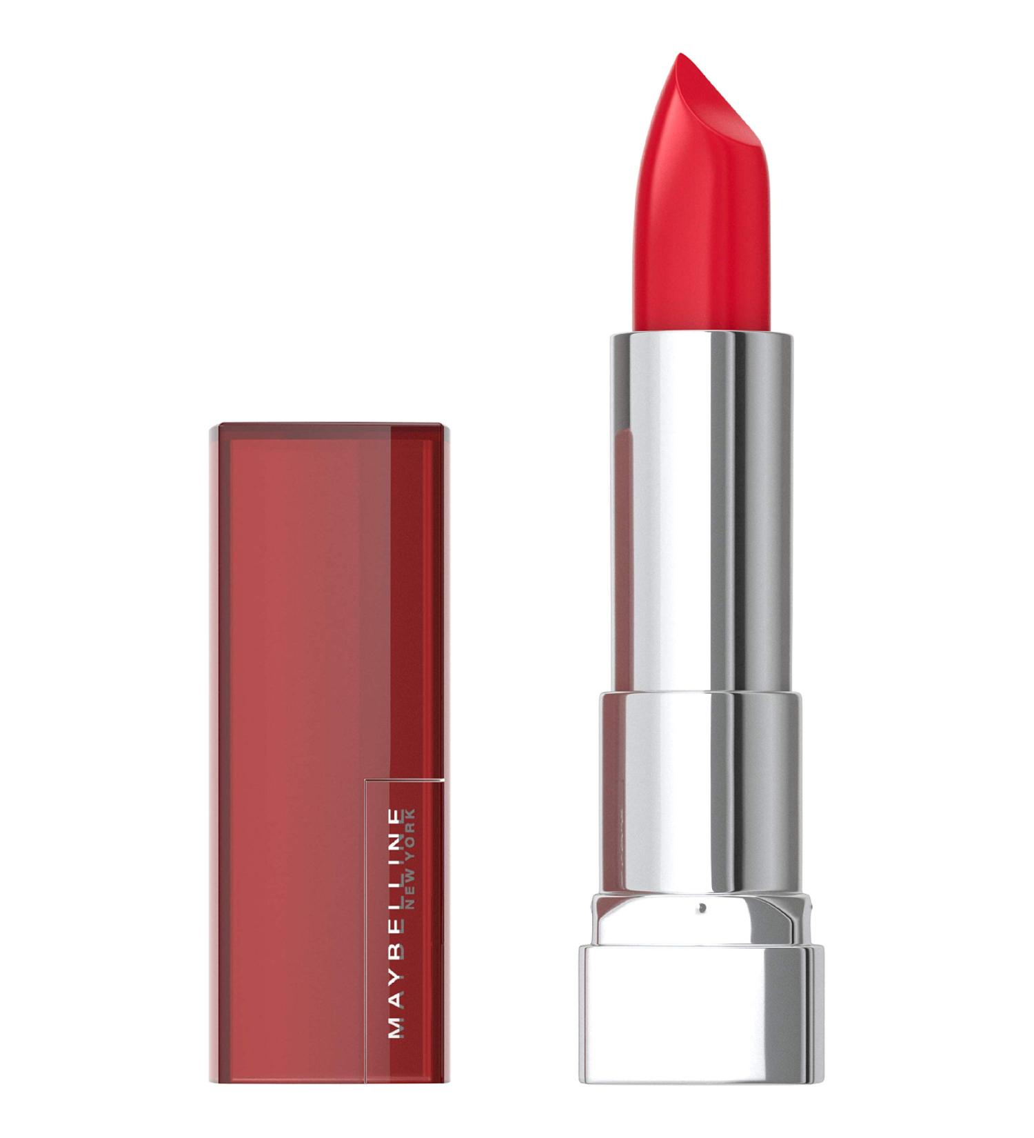 Maybelline Color Sensational Lipstick  Lip Makeup  Cream Finish  Hydrating Lipstick  Nude  Pink  Red  Plum Lip Color  Red Revolution  0.15 oz  (Packaging May Vary) 630 RED REVOLUTION 0.15 Ounce (Pack of 1) - Buy Online on GoSupps.com